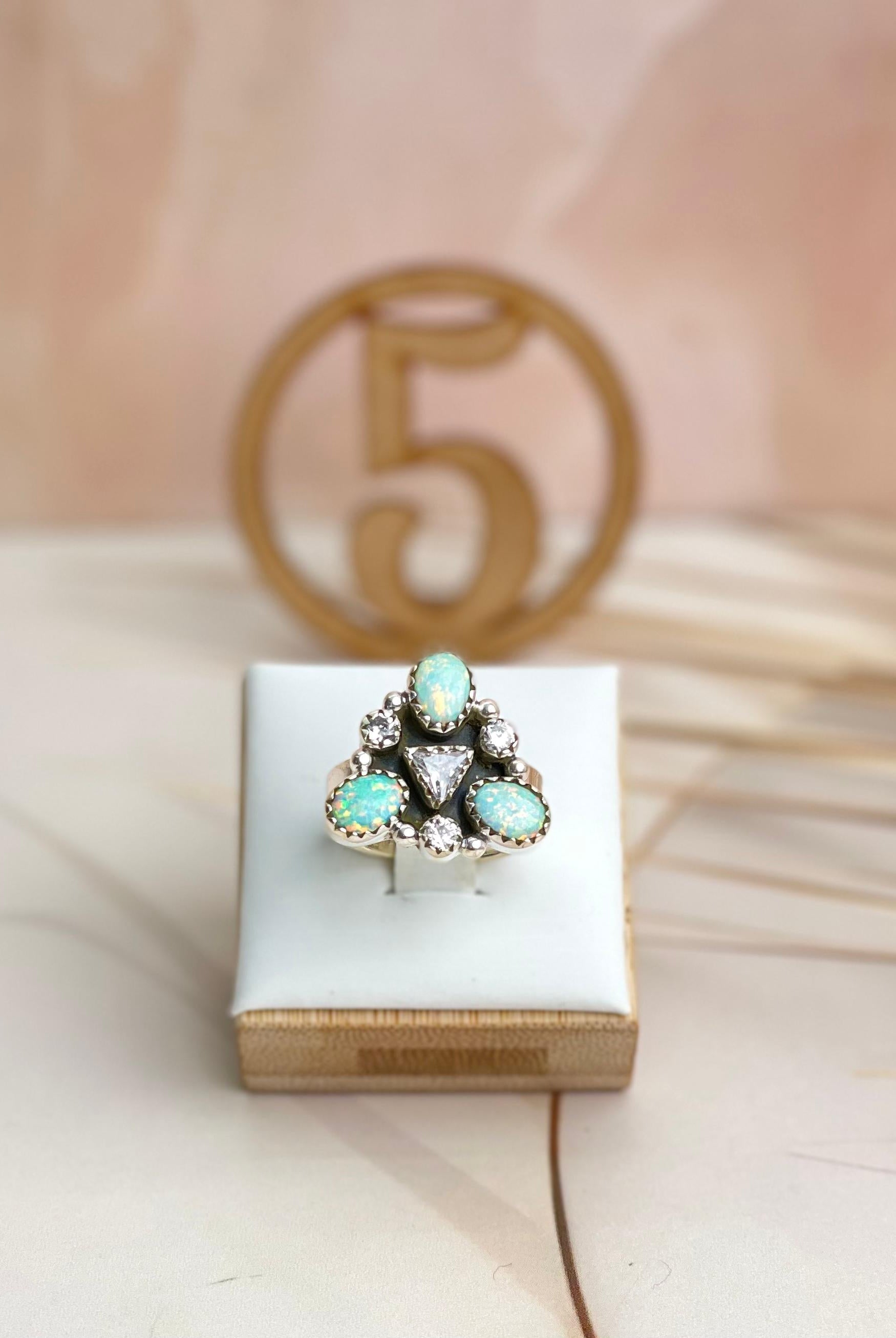 Opal Triad Cluster Rings-Rings-Krush Kandy, Women's Online Fashion Boutique Located in Phoenix, Arizona (Scottsdale Area)