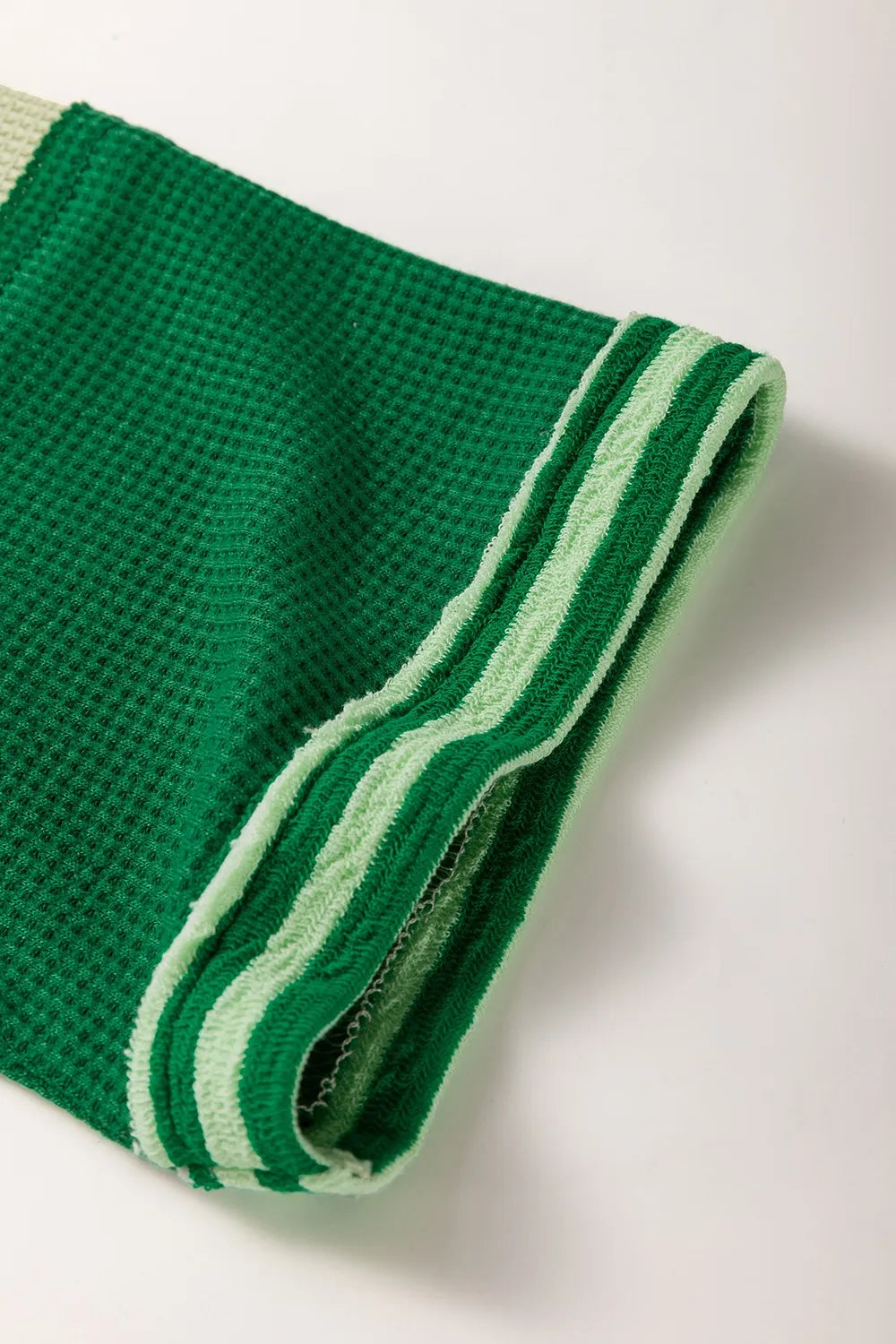 Lime Lane Waffle-Knit Colorblock Top-Short Sleeve Tops-Krush Kandy, Women's Online Fashion Boutique Located in Phoenix, Arizona (Scottsdale Area)