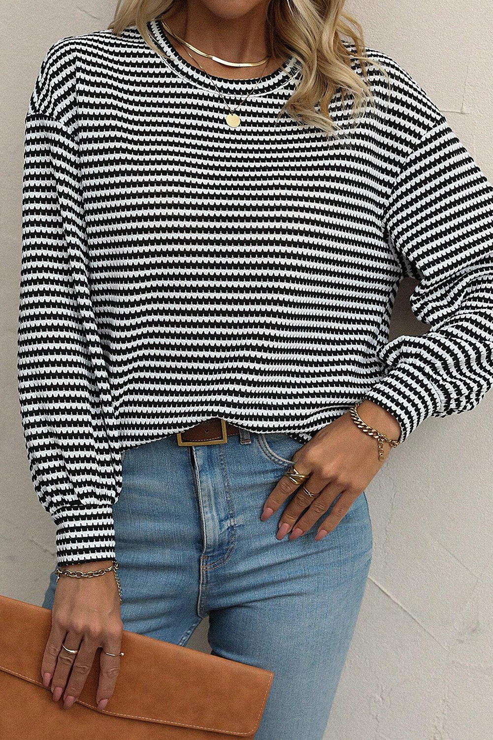 Classic Stripe Oversized Sweater-Tops-Krush Kandy, Women's Online Fashion Boutique Located in Phoenix, Arizona (Scottsdale Area)
