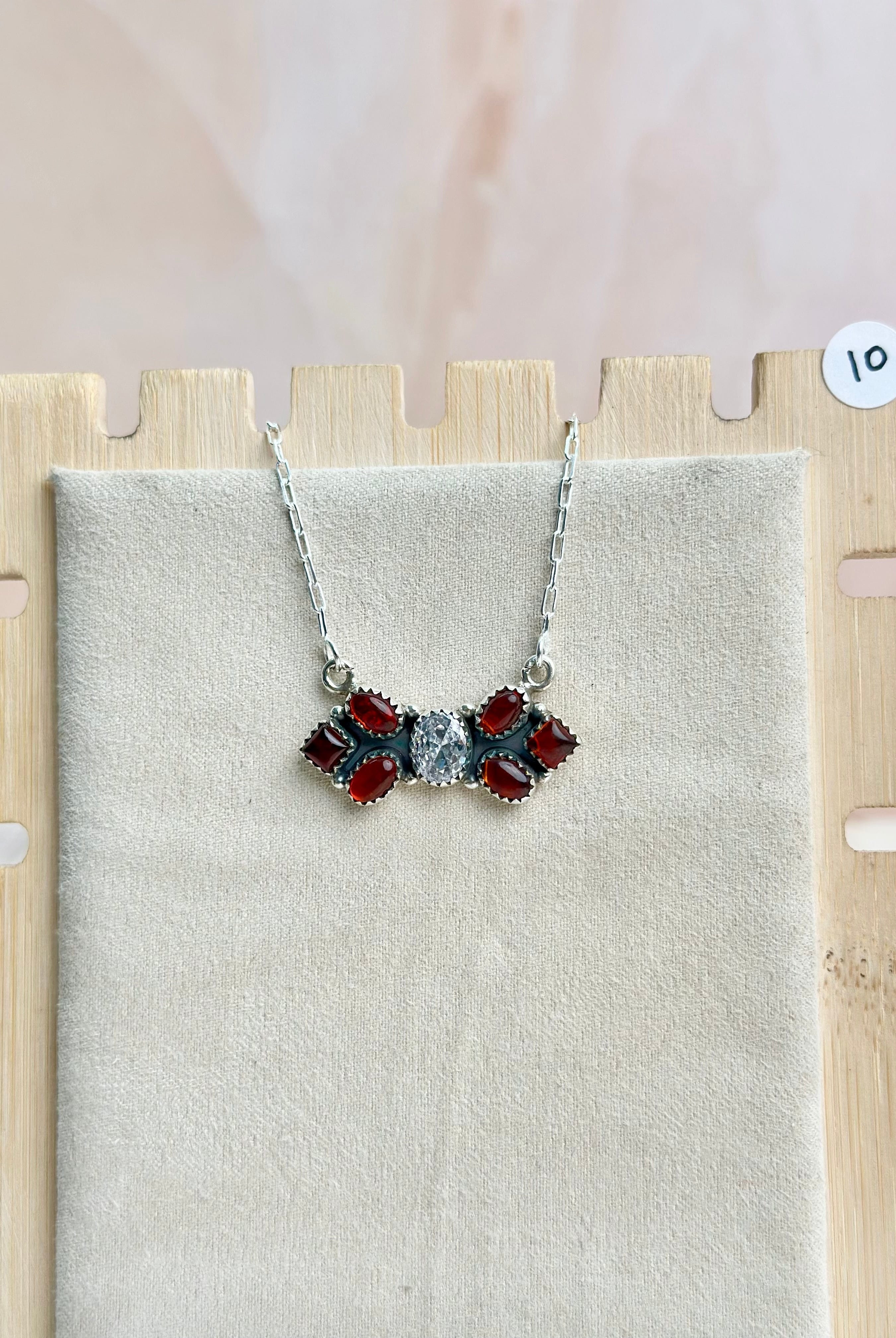Amber, Turquoise & Crystal Dainty Necklace-Necklaces-Krush Kandy, Women's Online Fashion Boutique Located in Phoenix, Arizona (Scottsdale Area)
