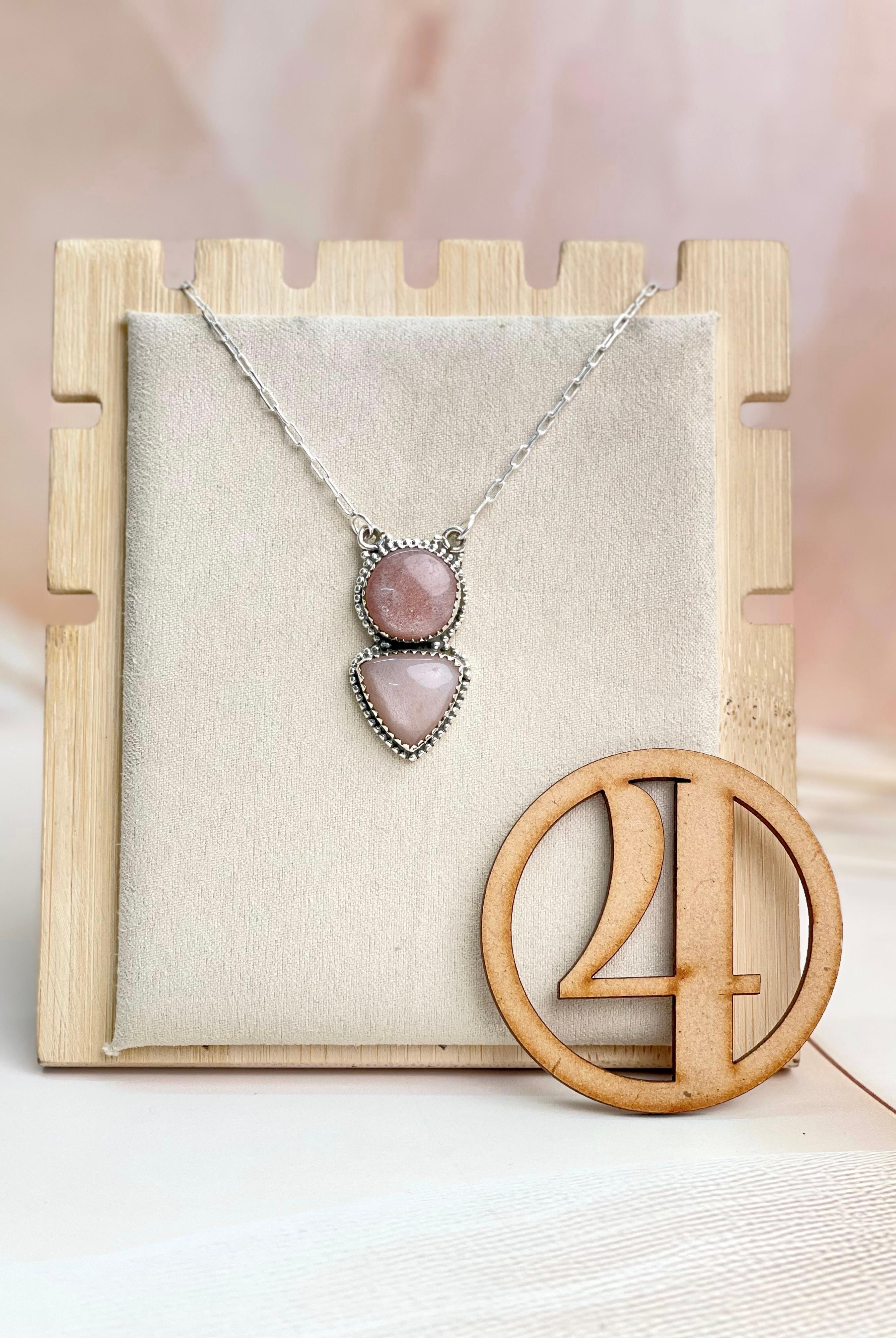 Sunstone 2 stone Necklace sno 33-Necklaces-Krush Kandy, Women's Online Fashion Boutique Located in Phoenix, Arizona (Scottsdale Area)