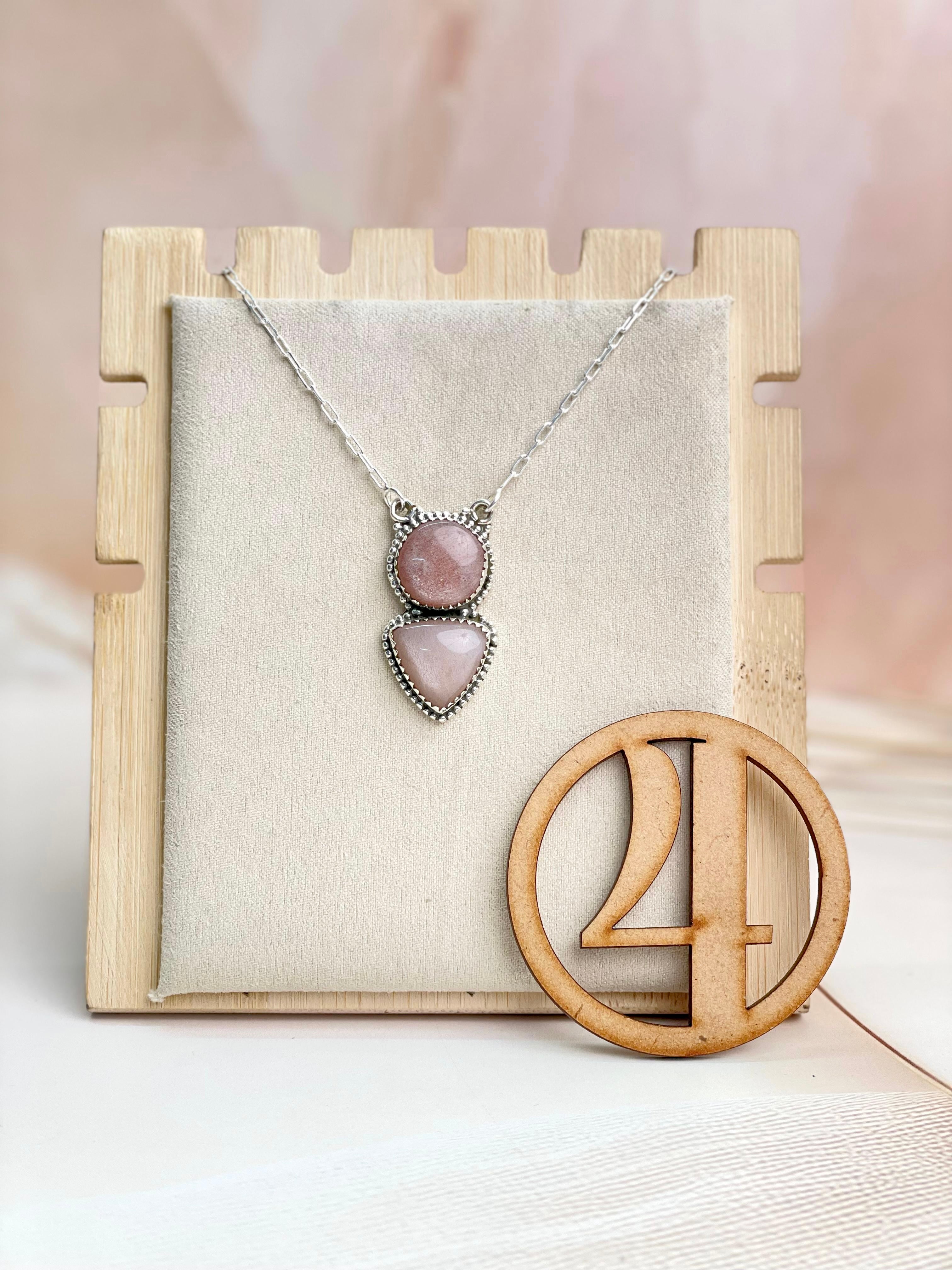 Sunstone 2 stone Necklace sno 33-Necklaces-Krush Kandy, Women's Online Fashion Boutique Located in Phoenix, Arizona (Scottsdale Area)