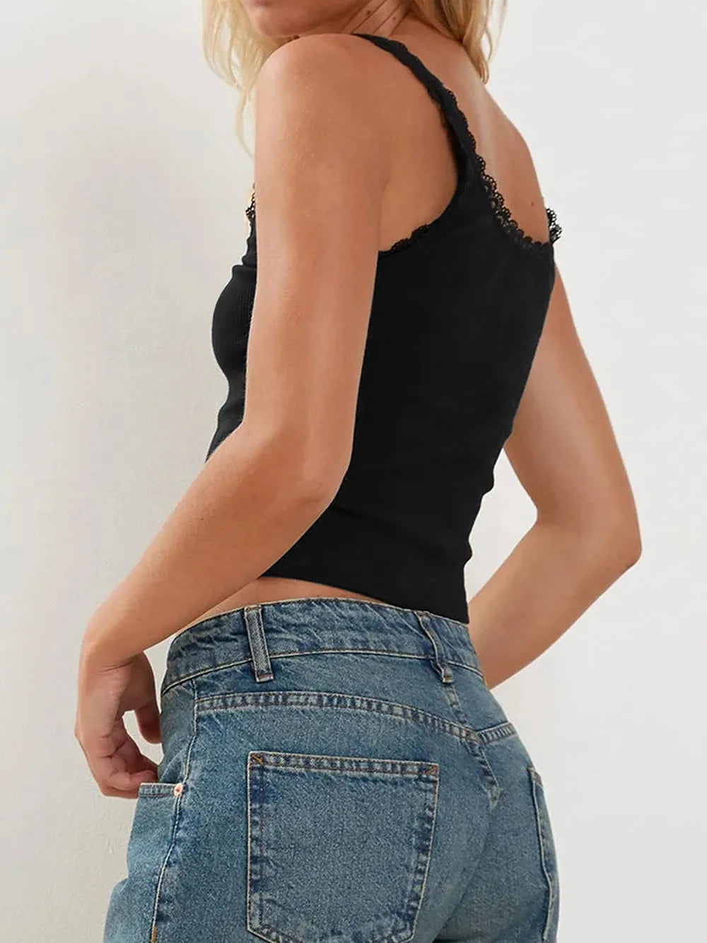 Lace Detail Square Neck Tank-Krush Kandy, Women's Online Fashion Boutique Located in Phoenix, Arizona (Scottsdale Area)