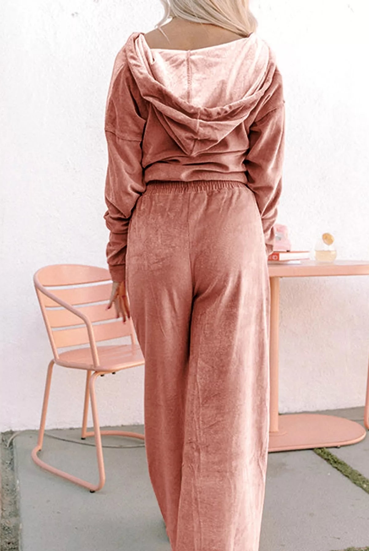 Zip Up Dropped Shoulder Hooded Top and Pants Set-2 Piece Outfit Sets-Krush Kandy, Women's Online Fashion Boutique Located in Phoenix, Arizona (Scottsdale Area)