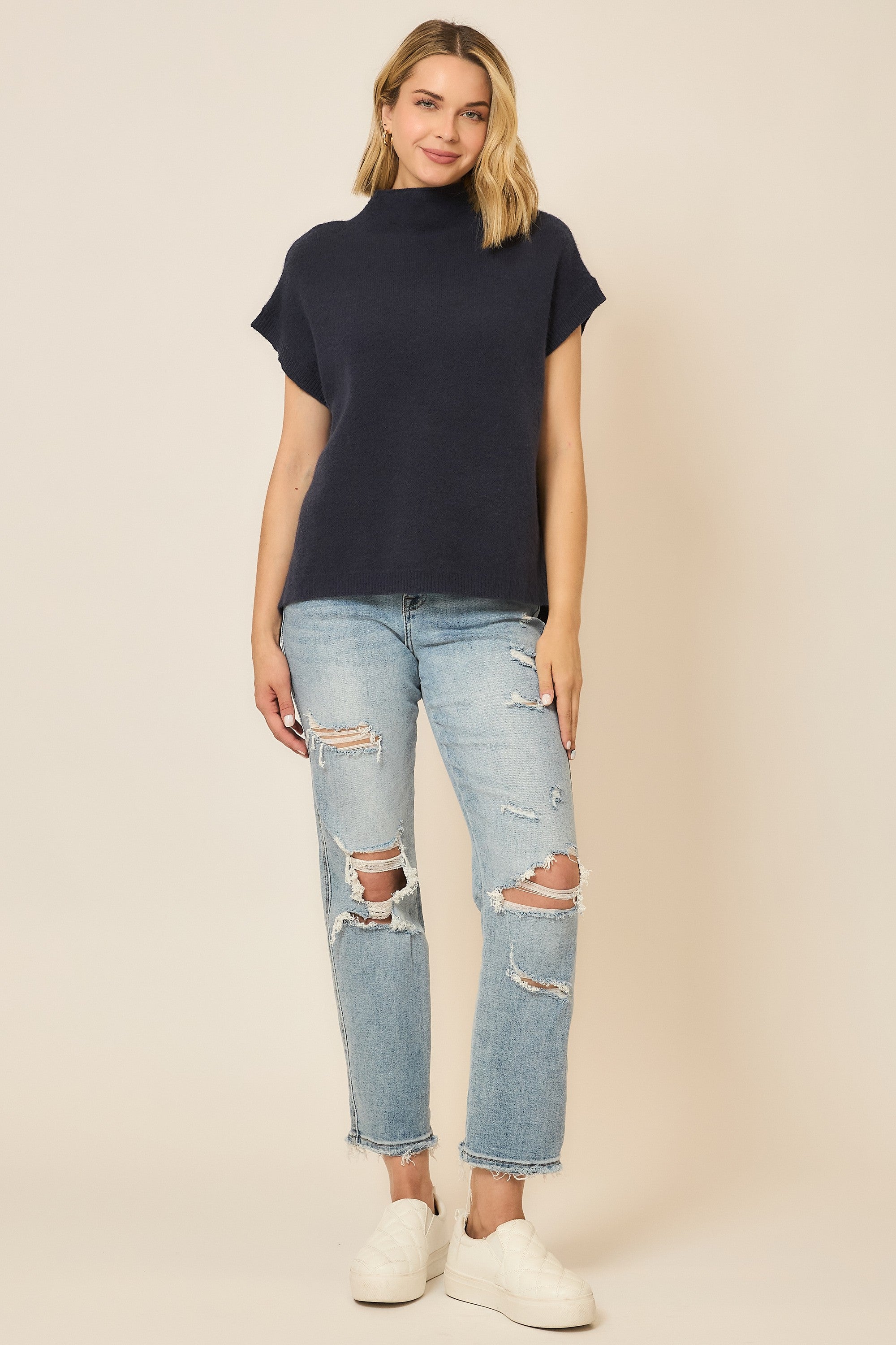 Sleeveless Knit Sweater Vest-Sweaters-Krush Kandy, Women's Online Fashion Boutique Located in Phoenix, Arizona (Scottsdale Area)