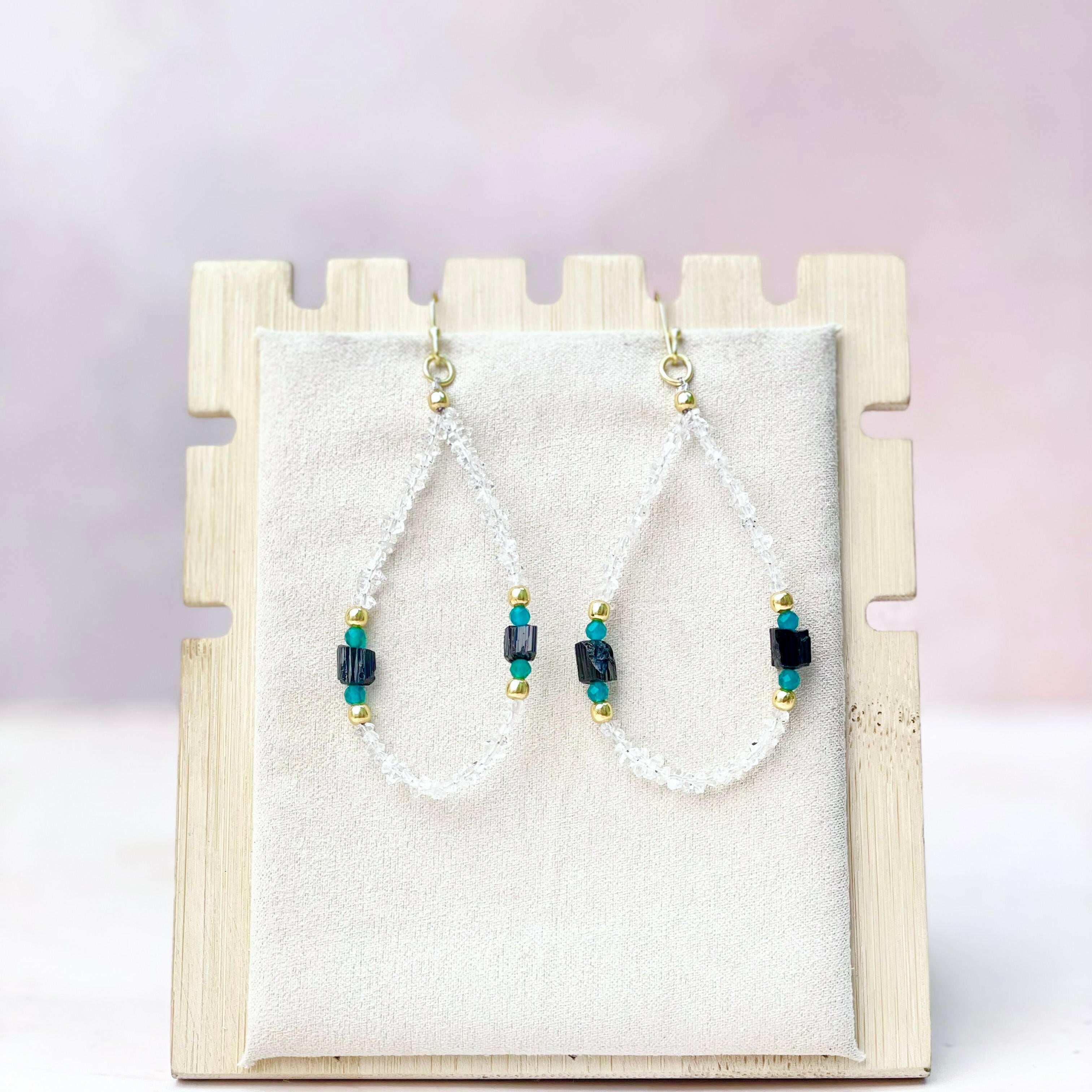 Herkimer Bling Multi Gem Earrings-Earrings-Krush Kandy, Women's Online Fashion Boutique Located in Phoenix, Arizona (Scottsdale Area)