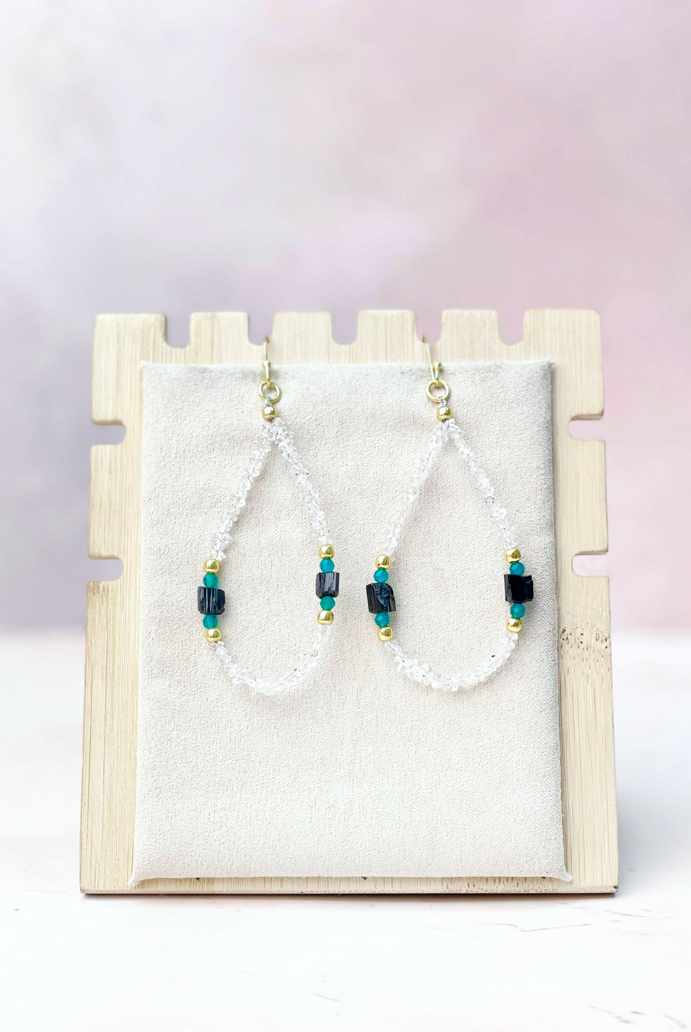 Herkimer Bling Multi Gem Earrings-Earrings-Krush Kandy, Women's Online Fashion Boutique Located in Phoenix, Arizona (Scottsdale Area)