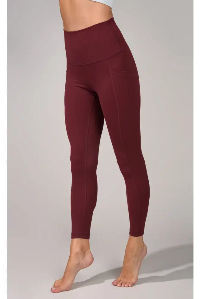 Yogalicious Elastic Free High Rise Side Pocket Ankle Legging-Leggings-Krush Kandy, Women's Online Fashion Boutique Located in Phoenix, Arizona (Scottsdale Area)