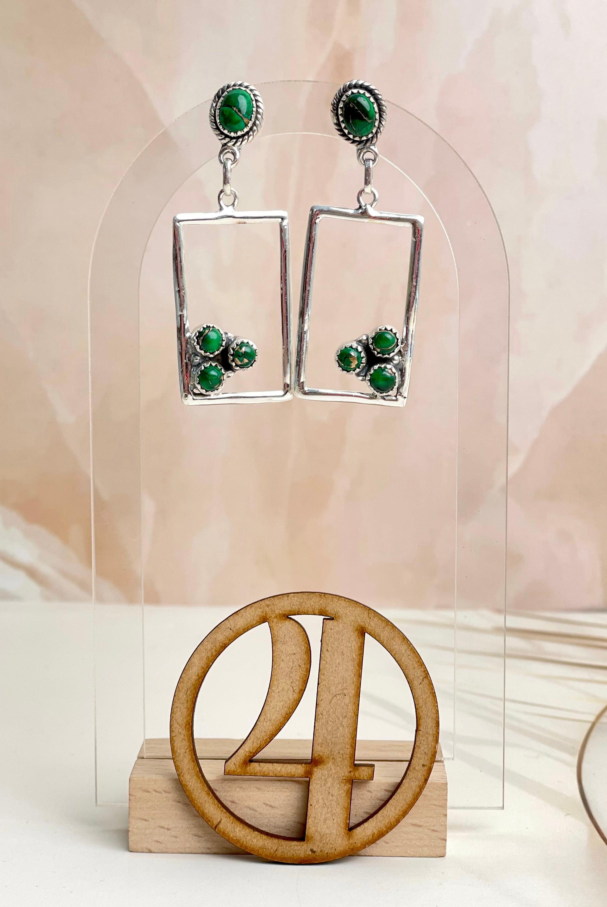 Irish Green Dahlia Studs sno 3-Earrings-Krush Kandy, Women's Online Fashion Boutique Located in Phoenix, Arizona (Scottsdale Area)