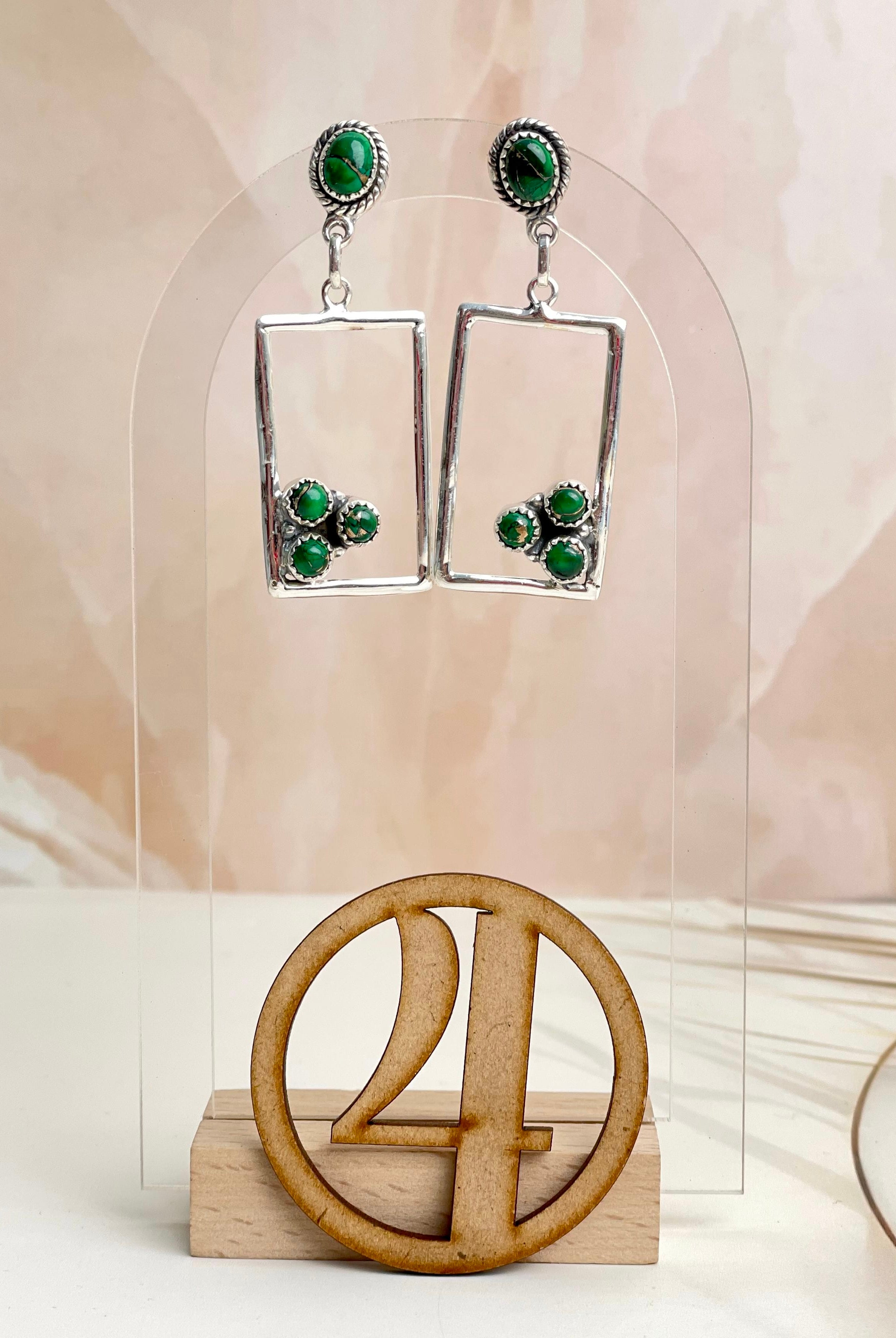 Irish Green Dahlia Studs sno 3-Earrings-Krush Kandy, Women's Online Fashion Boutique Located in Phoenix, Arizona (Scottsdale Area)