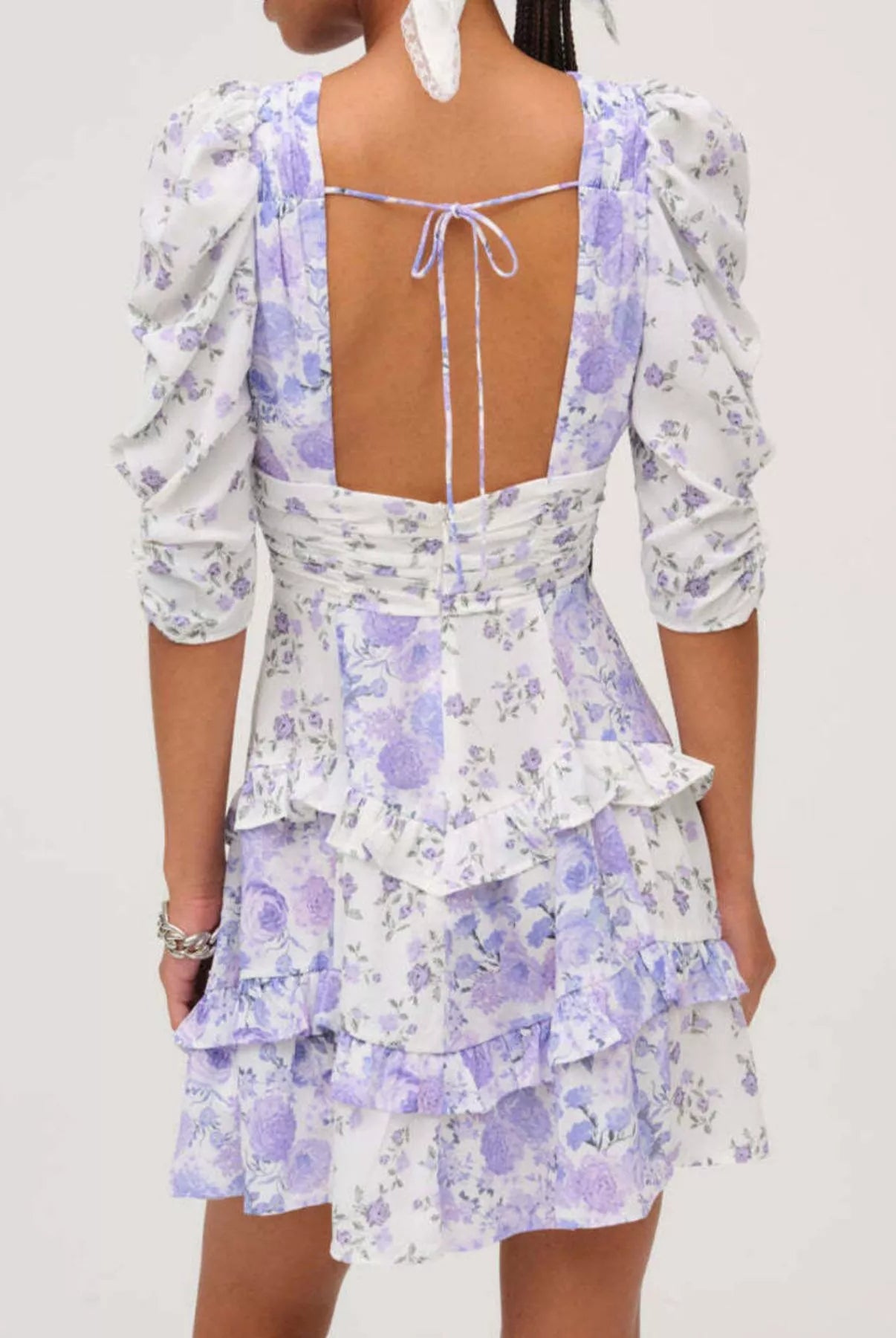 Ruffled Floral Print Half Sleeve Dress-Dresses-Krush Kandy, Women's Online Fashion Boutique Located in Phoenix, Arizona (Scottsdale Area)