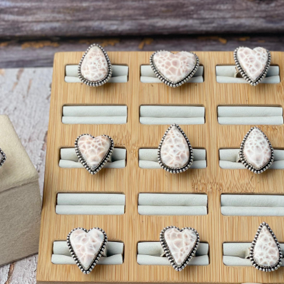 One Of A Kind Pink Larimar Slab Rings-Ring Sizers-Krush Kandy, Women's Online Fashion Boutique Located in Phoenix, Arizona (Scottsdale Area)