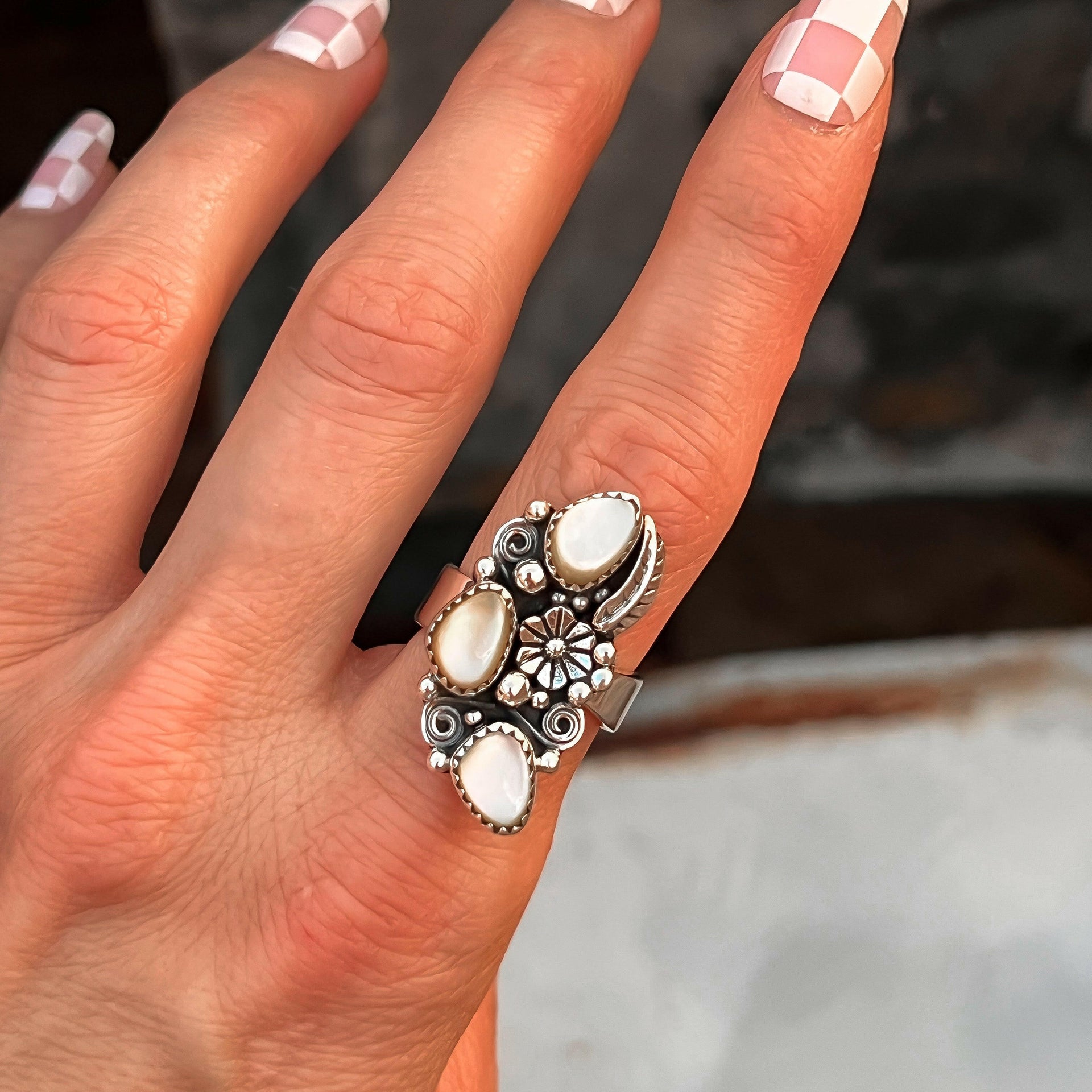 The Henley Triple Stone Flower Ring MADE TO ORDER-Cluster Rings-Krush Kandy, Women's Online Fashion Boutique Located in Phoenix, Arizona (Scottsdale Area)