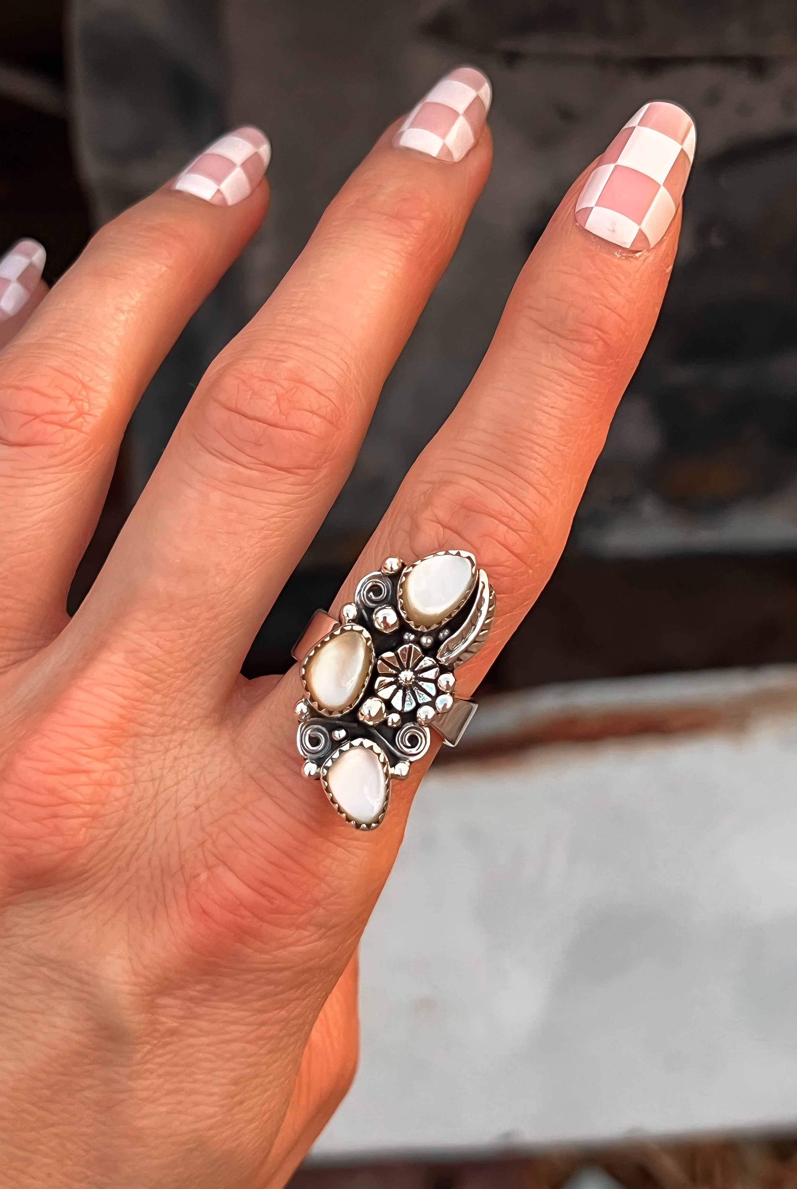 The Henley Triple Stone Flower Ring | Multiple Stone Options! PRE-ORDER-Rings-Krush Kandy, Women's Online Fashion Boutique Located in Phoenix, Arizona (Scottsdale Area)