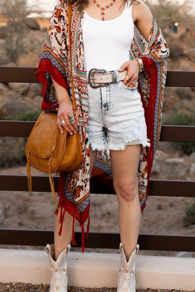 Bohemian Diamond Tassel Kimono-Kimonos-Krush Kandy, Women's Online Fashion Boutique Located in Phoenix, Arizona (Scottsdale Area)