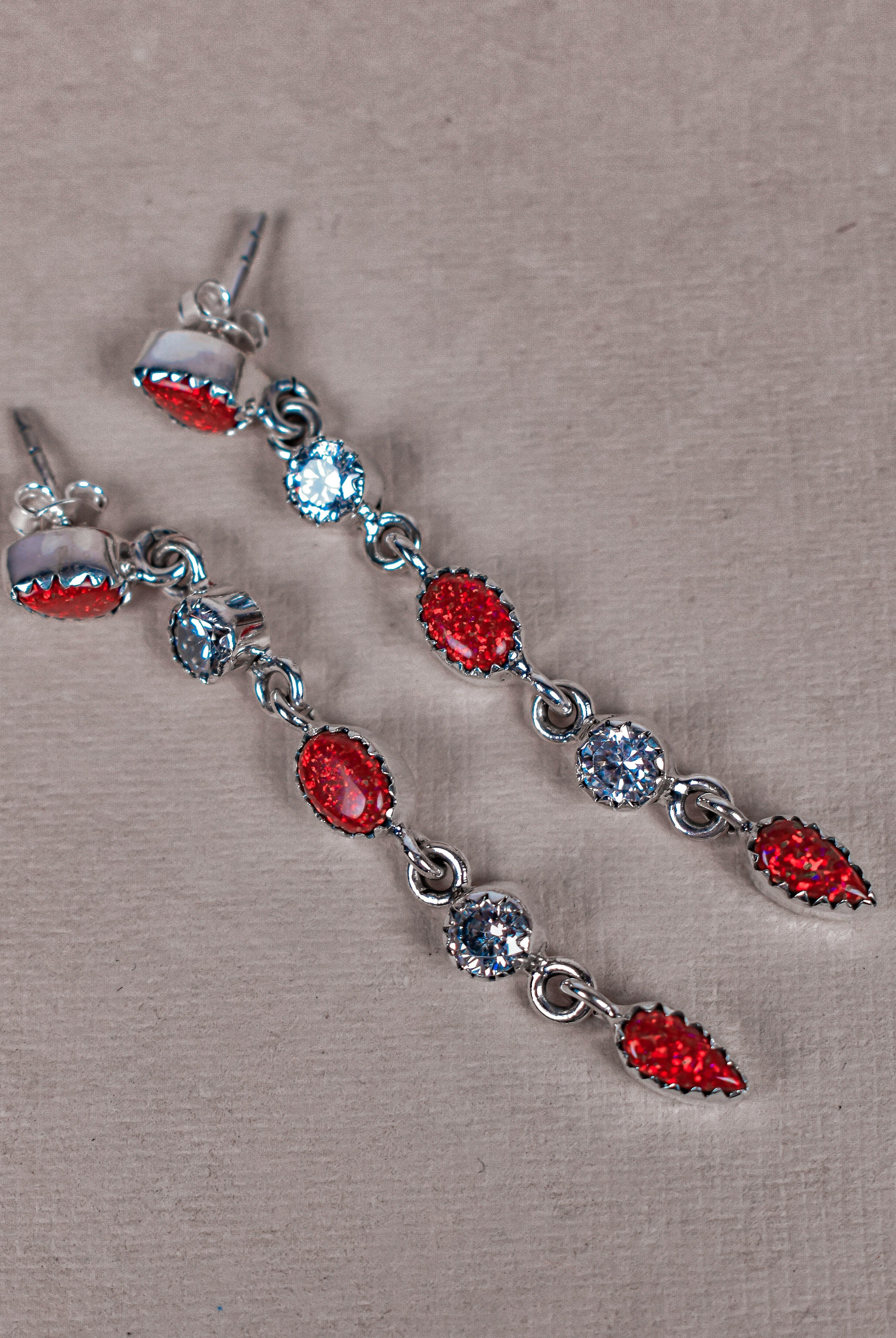 Triple Double Dangle Earrings-Drop Earrings-Krush Kandy, Women's Online Fashion Boutique Located in Phoenix, Arizona (Scottsdale Area)