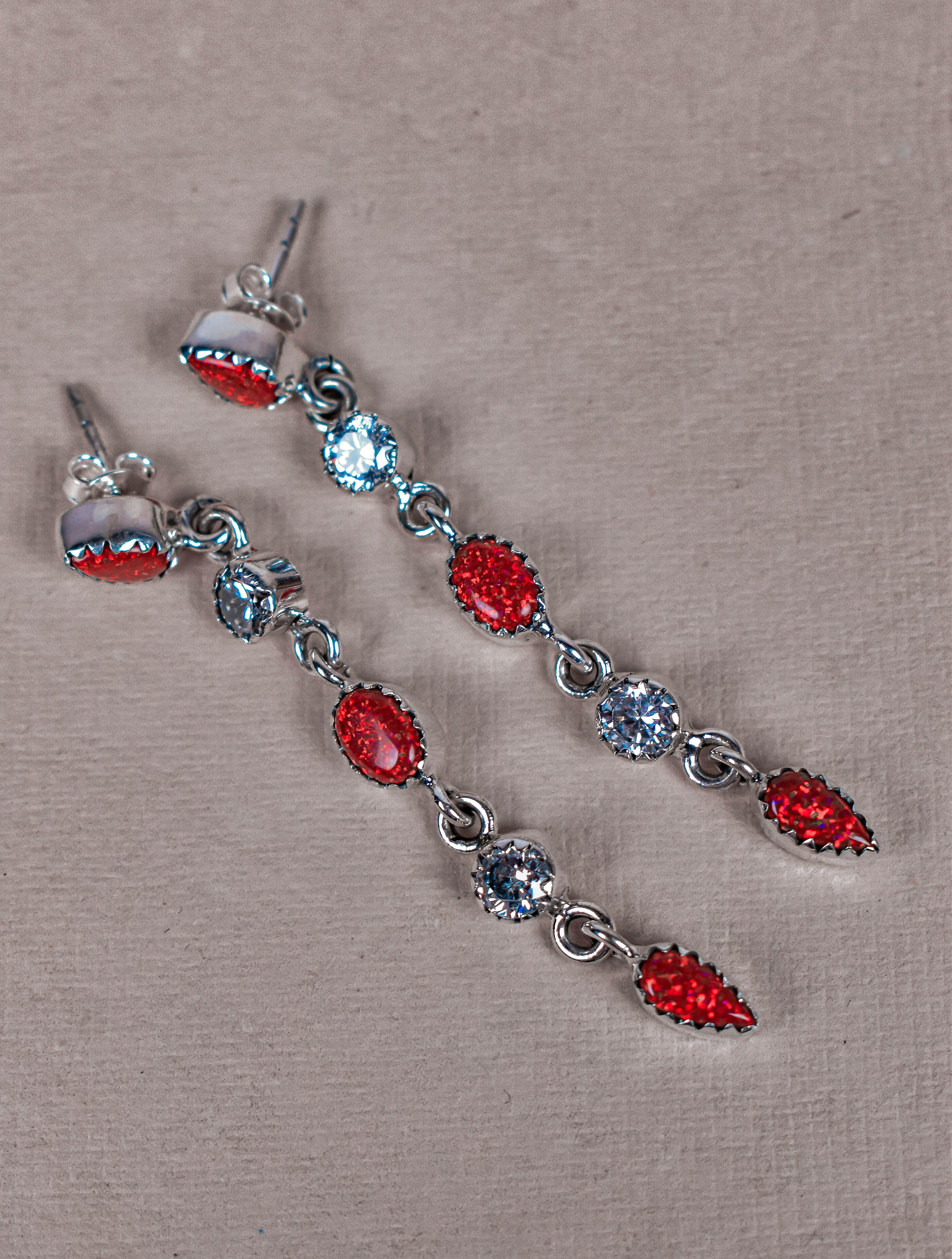 Triple Double Dangle Earrings-Drop Earrings-Krush Kandy, Women's Online Fashion Boutique Located in Phoenix, Arizona (Scottsdale Area)