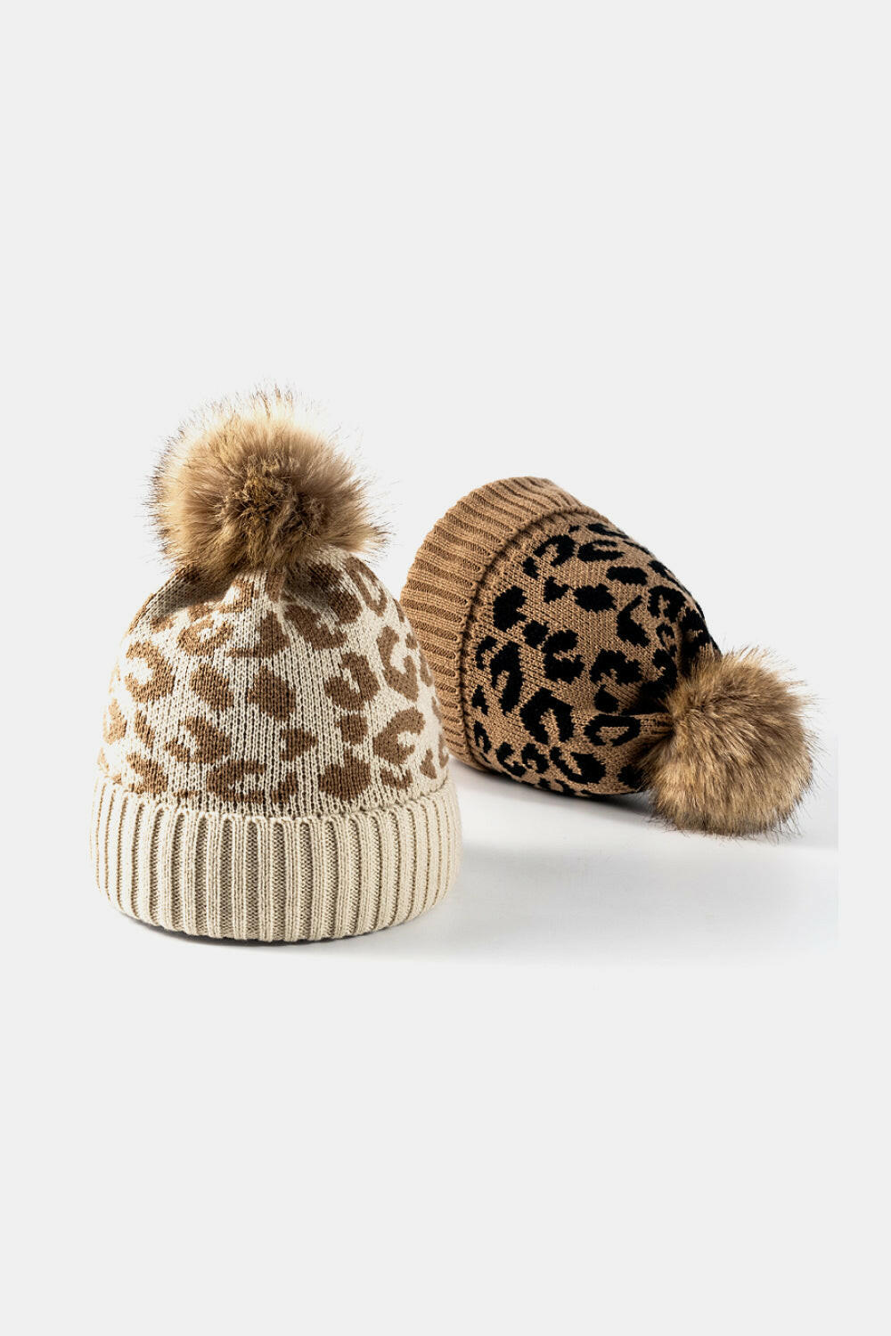 Leopard Pom-Pom Cuffed Beanie-Krush Kandy, Women's Online Fashion Boutique Located in Phoenix, Arizona (Scottsdale Area)