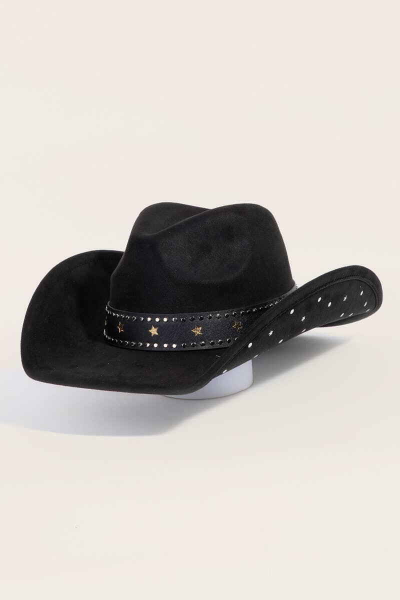 Studded Star Brim Cowboy Hat-Hats-Krush Kandy, Women's Online Fashion Boutique Located in Phoenix, Arizona (Scottsdale Area)