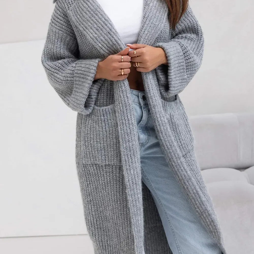 Pocketed Collared Neck Dropped Shoulder Cardigan-Krush Kandy, Women's Online Fashion Boutique Located in Phoenix, Arizona (Scottsdale Area)