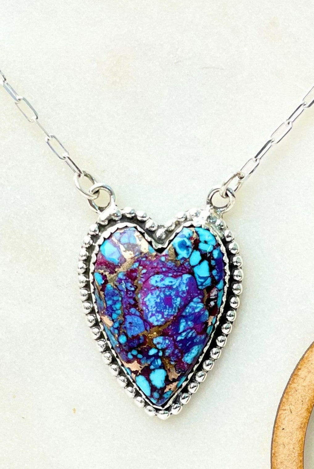 Long Heart Stone Slab Necklace MADE TO ORDER-Necklaces-Krush Kandy, Women's Online Fashion Boutique Located in Phoenix, Arizona (Scottsdale Area)
