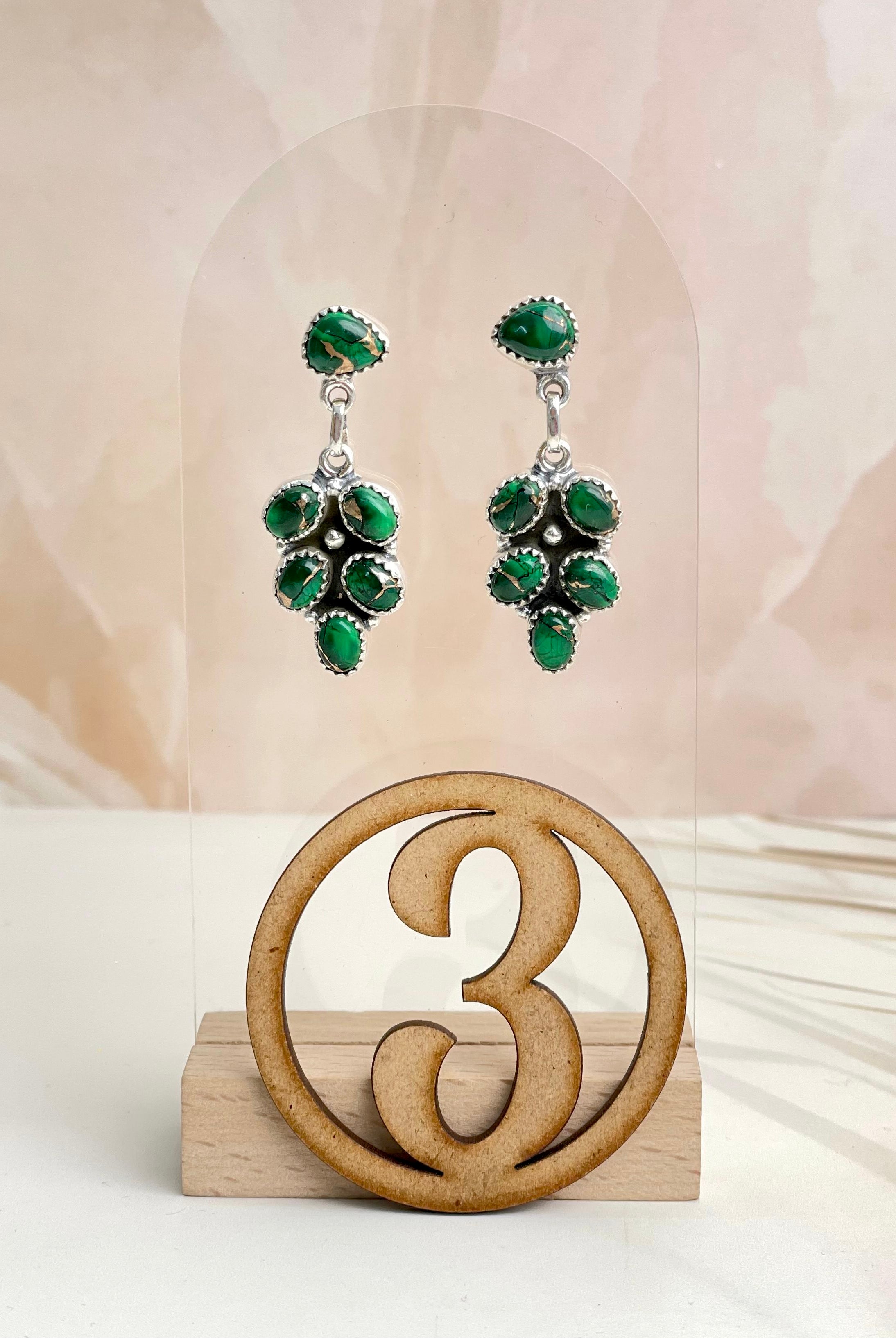 Irish Green Dahlia Studs sno 3-Earrings-Krush Kandy, Women's Online Fashion Boutique Located in Phoenix, Arizona (Scottsdale Area)