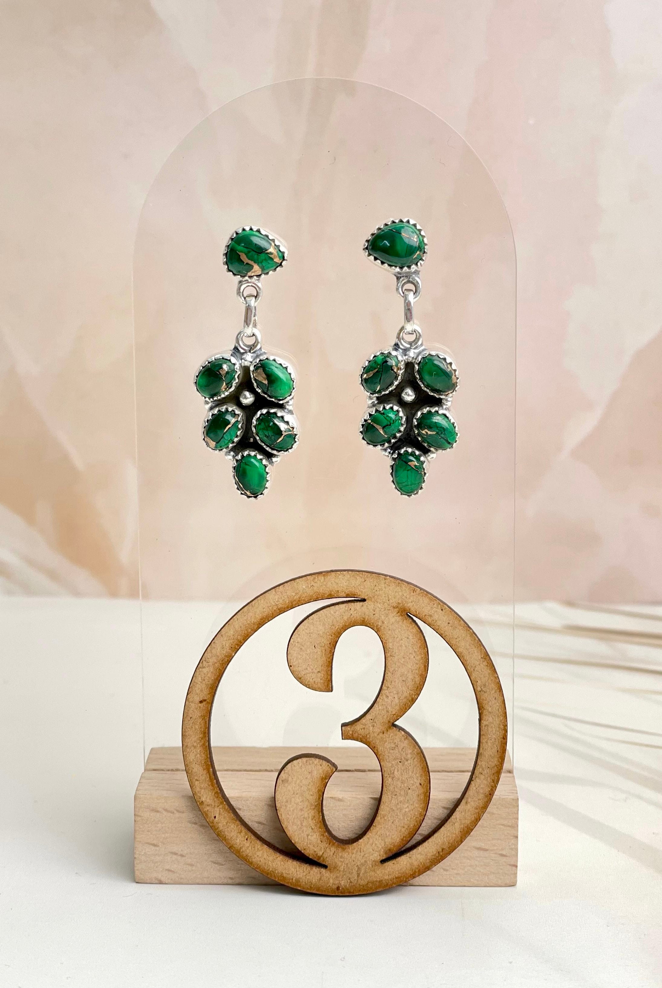 Irish Green Dahlia Studs sno 3-Earrings-Krush Kandy, Women's Online Fashion Boutique Located in Phoenix, Arizona (Scottsdale Area)