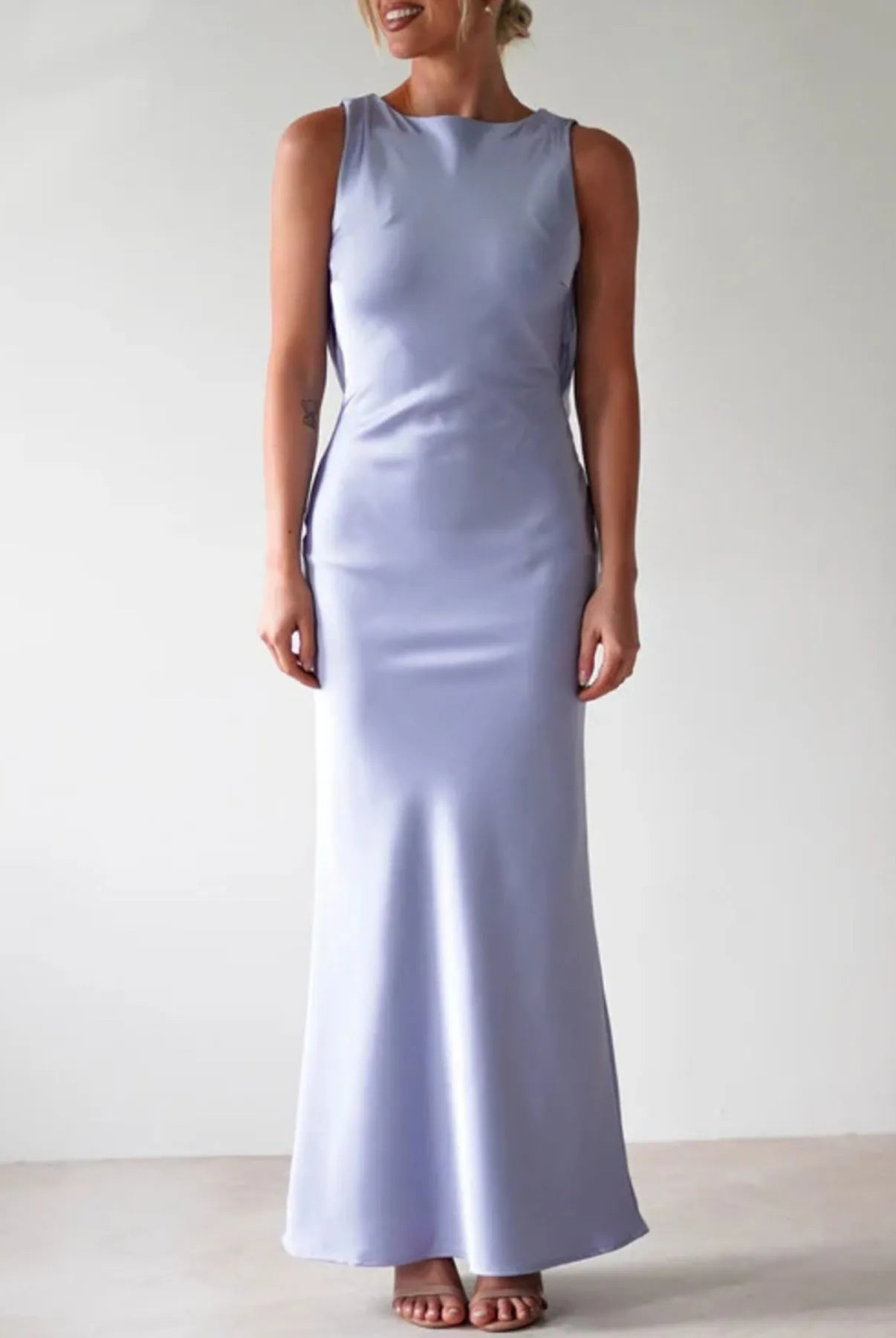Satin Sleeveless Maxi Dress-Dresses-Krush Kandy, Women's Online Fashion Boutique Located in Phoenix, Arizona (Scottsdale Area)