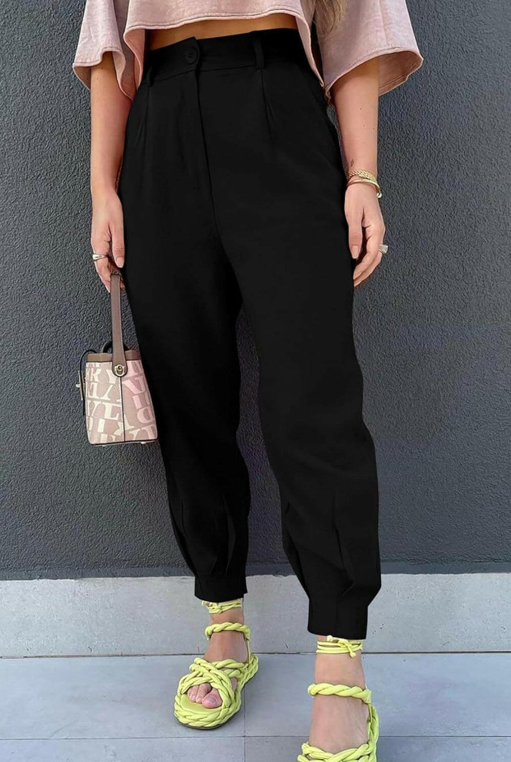 High Waist Cropped Pants-Krush Kandy, Women's Online Fashion Boutique Located in Phoenix, Arizona (Scottsdale Area)