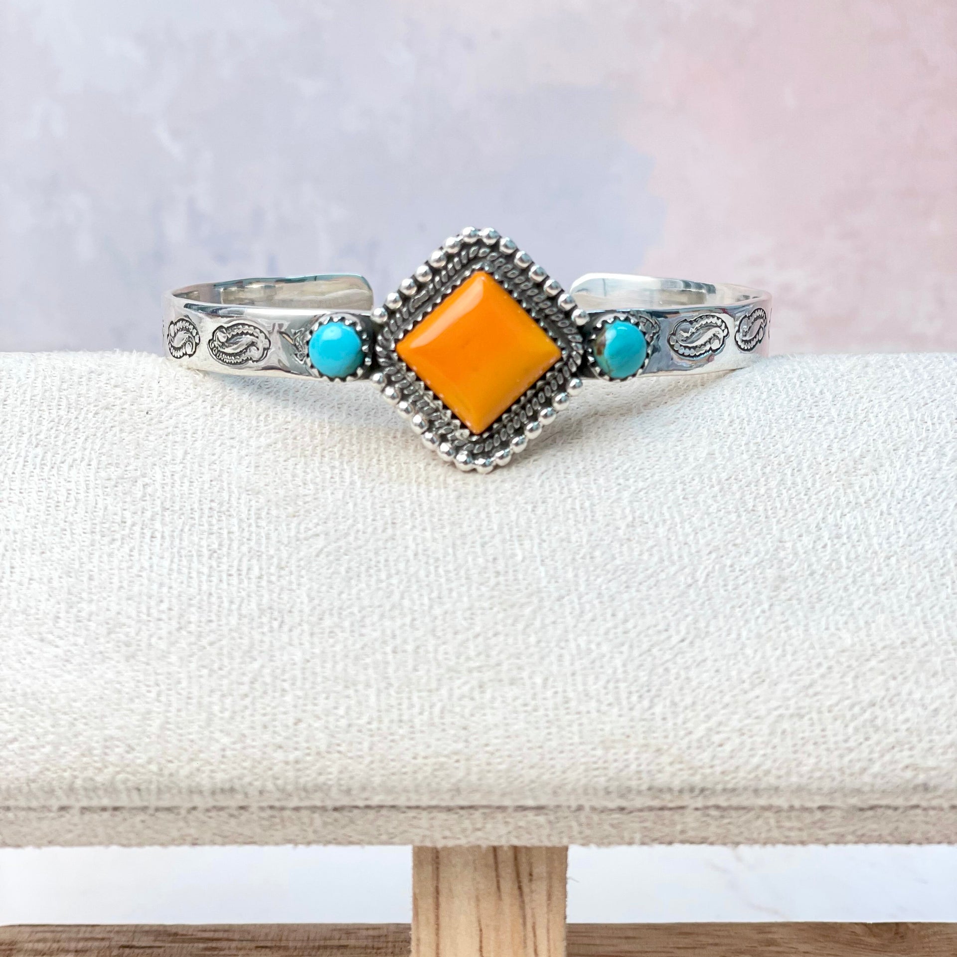 Rosarita Square Bar Turquoise Cuff-Bracelets-Krush Kandy, Women's Online Fashion Boutique Located in Phoenix, Arizona (Scottsdale Area)