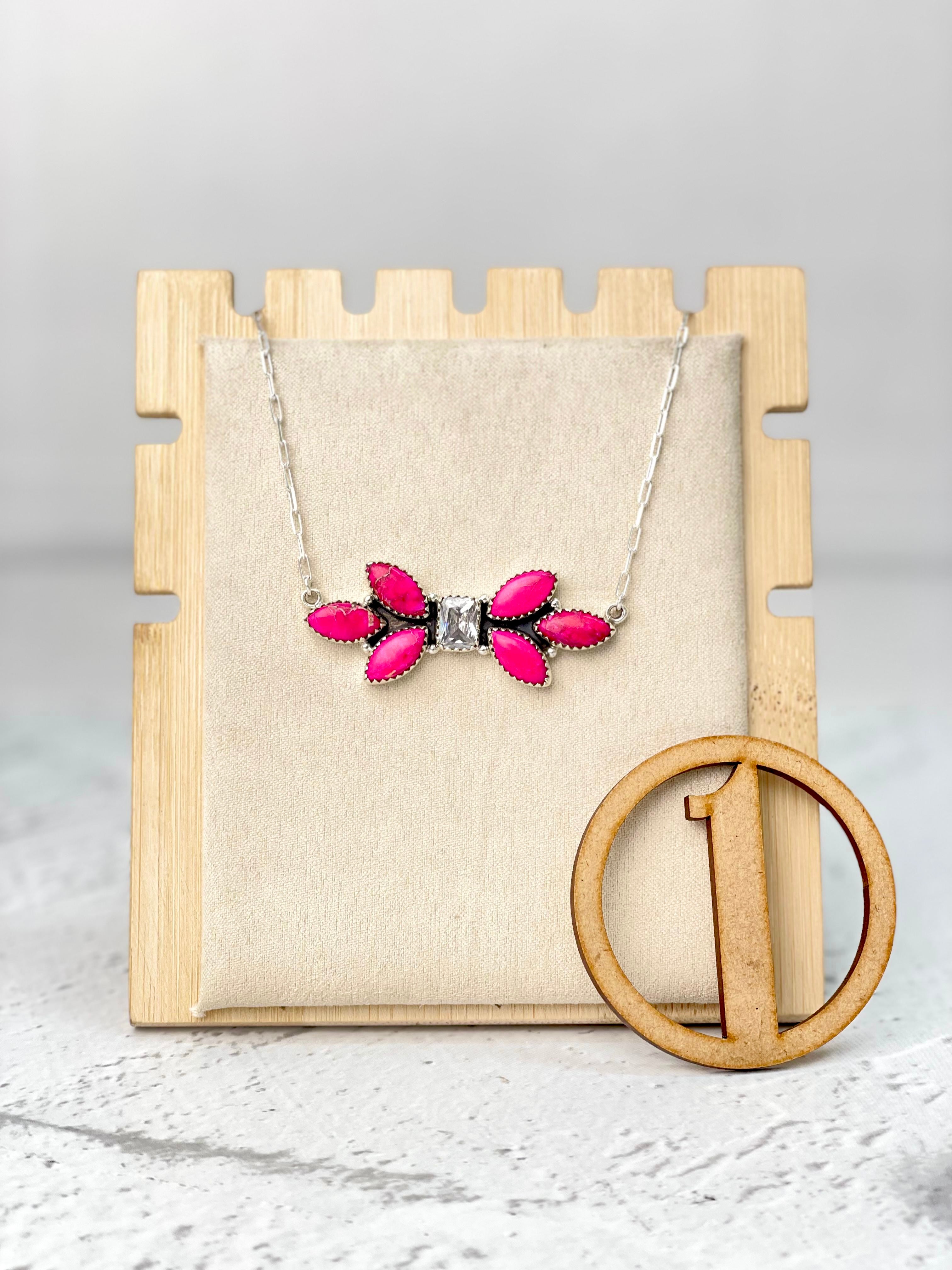 Deser Jasper & CZ Bar Necklace Bno. 15-Necklaces-Krush Kandy, Women's Online Fashion Boutique Located in Phoenix, Arizona (Scottsdale Area)