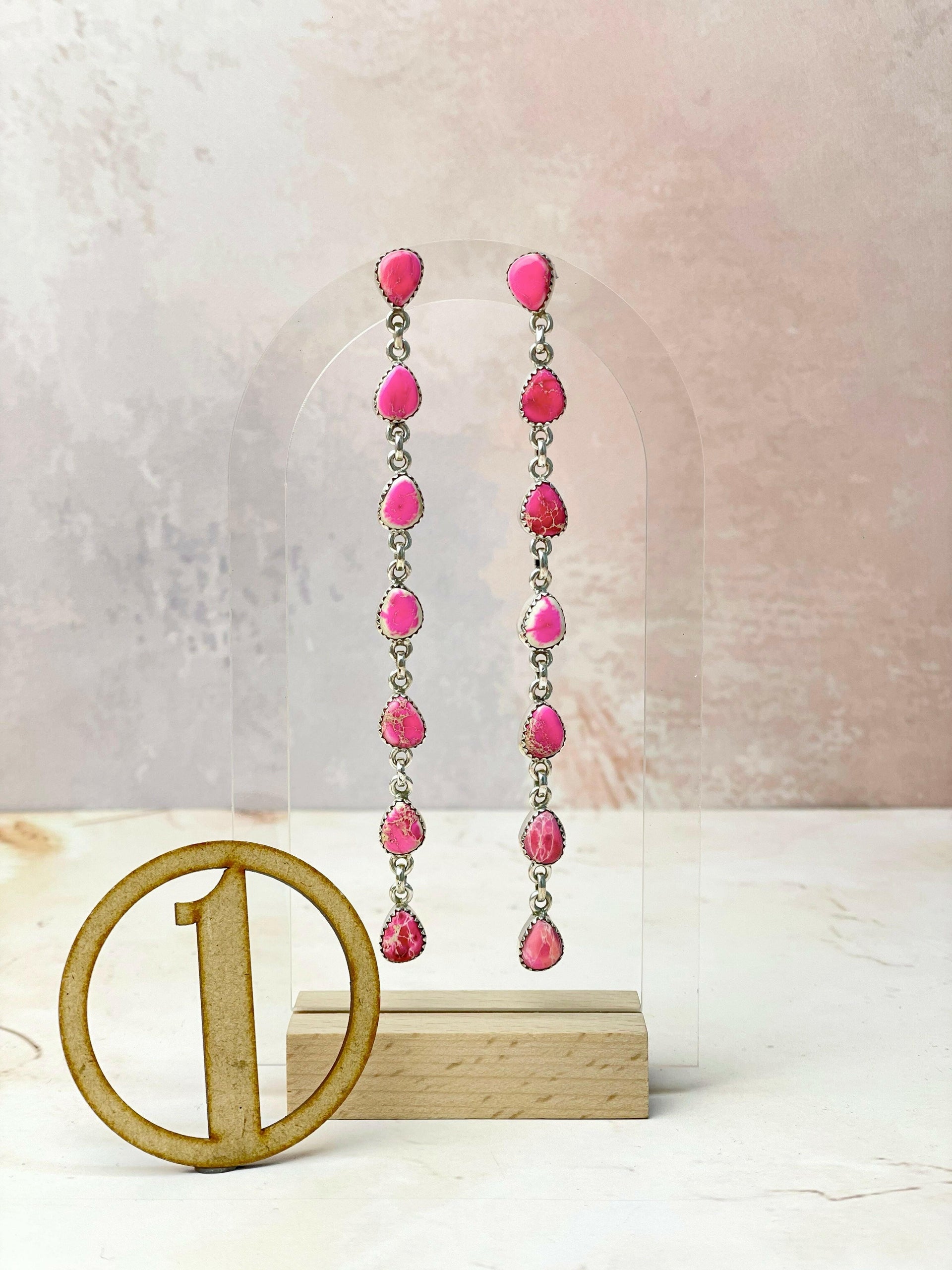 Desert Jasper Dancing Disc Earrings-Earrings-Krush Kandy, Women's Online Fashion Boutique Located in Phoenix, Arizona (Scottsdale Area)