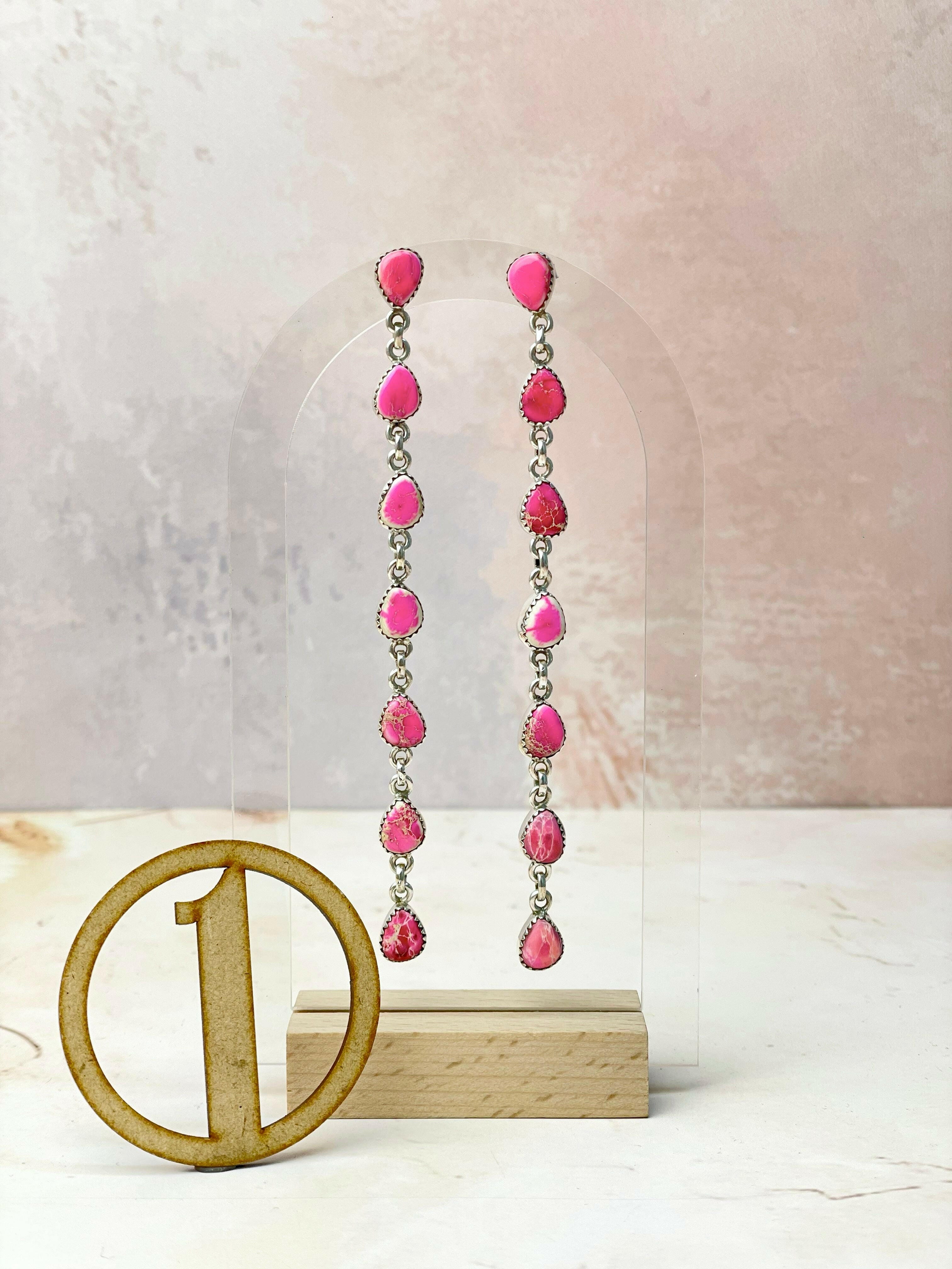 Desert Jasper Dancing Disc Earrings-Earrings-Krush Kandy, Women's Online Fashion Boutique Located in Phoenix, Arizona (Scottsdale Area)