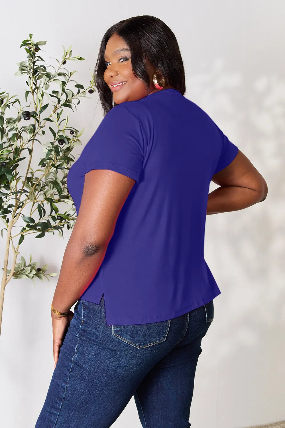 Basic Bae Full Size Round Neck Short Sleeve T-Shirt-Tops-Krush Kandy, Women's Online Fashion Boutique Located in Phoenix, Arizona (Scottsdale Area)