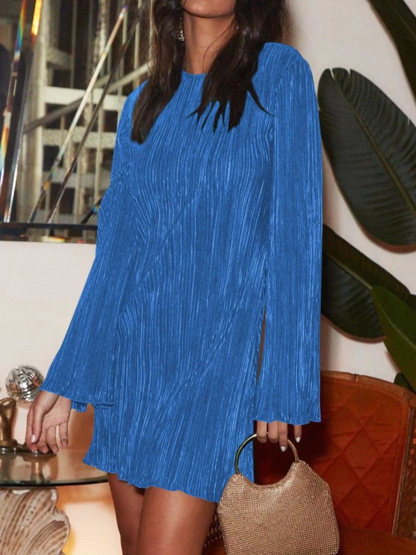 Cutout Back Flare Sleeve Dress-Dresses-Krush Kandy, Women's Online Fashion Boutique Located in Phoenix, Arizona (Scottsdale Area)