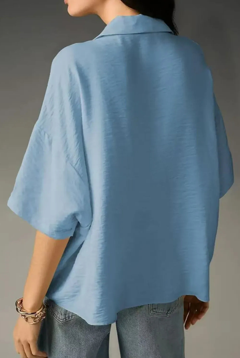 Collared Neck Half Sleeve Blouse-Krush Kandy, Women's Online Fashion Boutique Located in Phoenix, Arizona (Scottsdale Area)