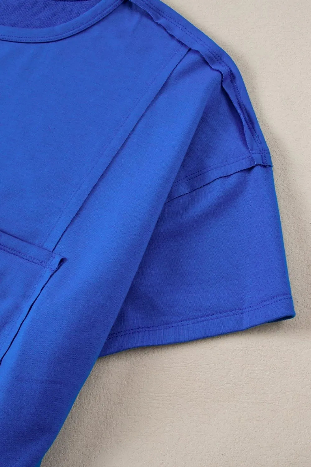 Patched Pocket Exposed Seam Oversize T-shirt-Tops-Krush Kandy, Women's Online Fashion Boutique Located in Phoenix, Arizona (Scottsdale Area)