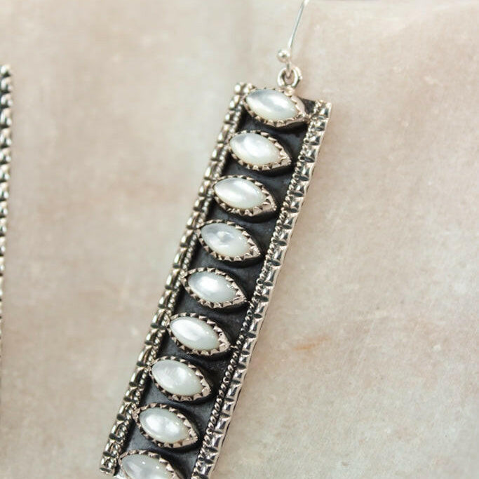 Showstopper Stone Bar Earrings-Drop Earrings-Krush Kandy, Women's Online Fashion Boutique Located in Phoenix, Arizona (Scottsdale Area)