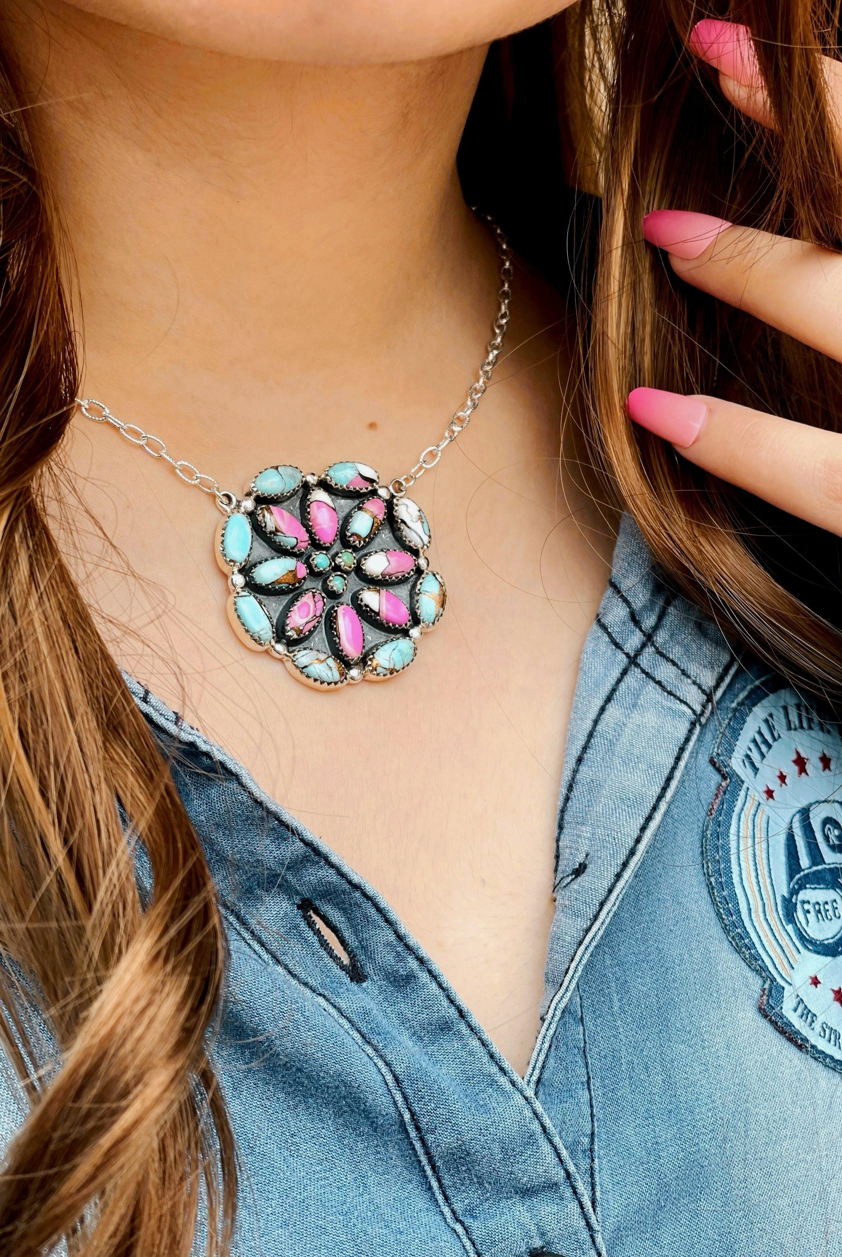 Cotton Candy Cluster Necklace no. 30-Necklaces-Krush Kandy, Women's Online Fashion Boutique Located in Phoenix, Arizona (Scottsdale Area)