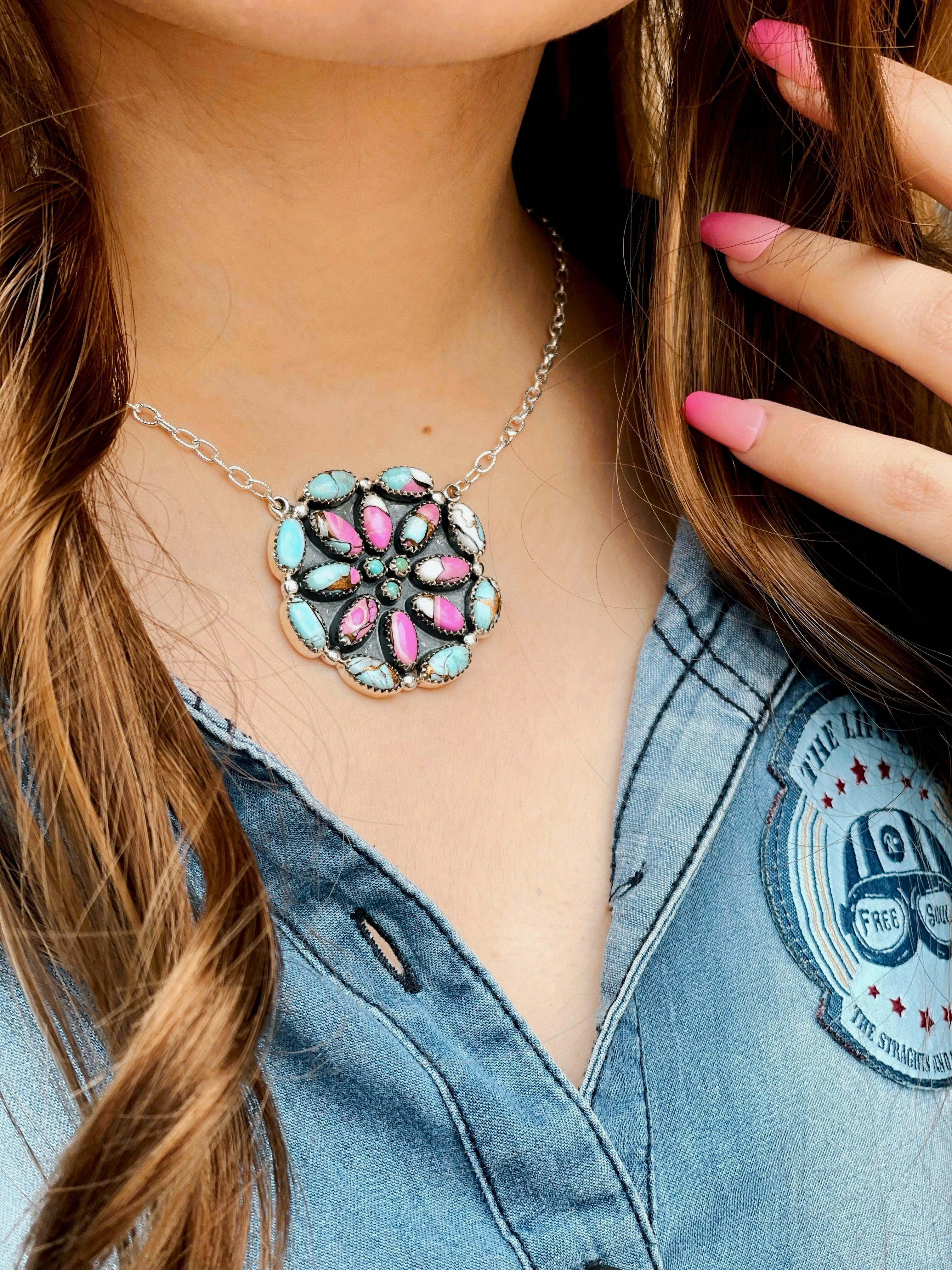 Cotton Candy Cluster Necklace no. 30-Necklaces-Krush Kandy, Women's Online Fashion Boutique Located in Phoenix, Arizona (Scottsdale Area)