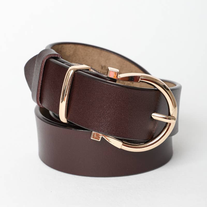 Chic Horseshoe Gold Buckle Belt