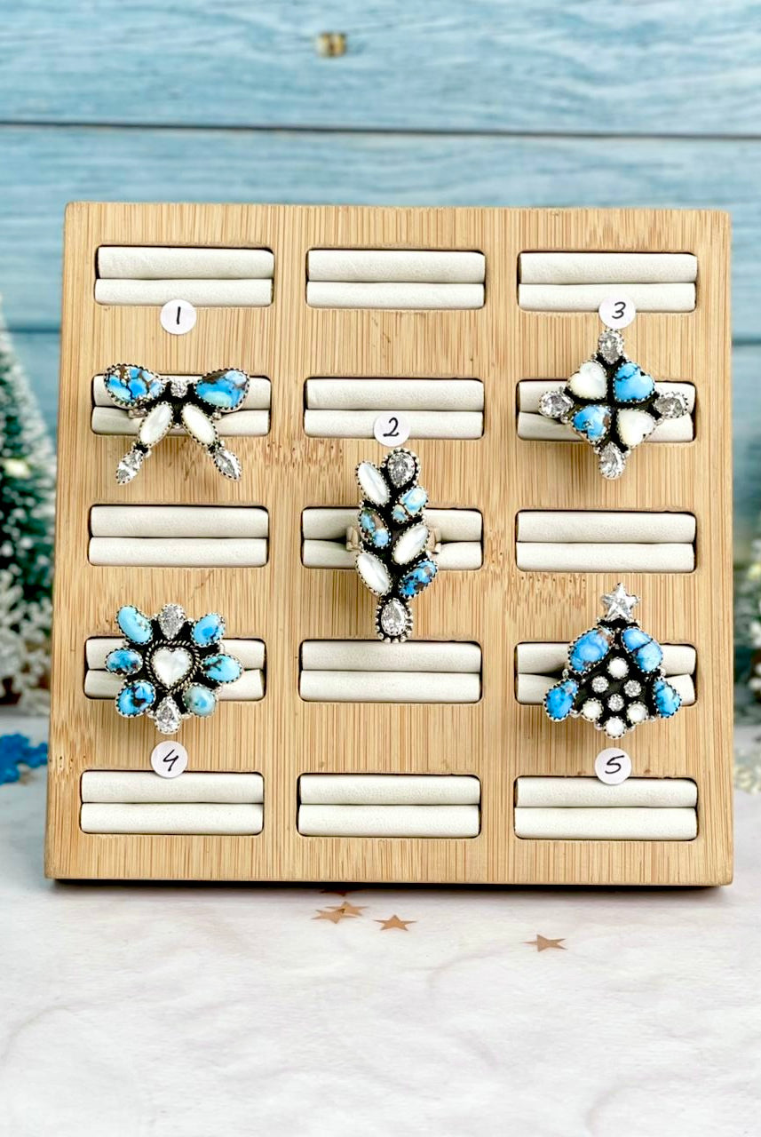 Dreamy Winter Golden Hills & Crystal Ring Clusters-Rings-Krush Kandy, Women's Online Fashion Boutique Located in Phoenix, Arizona (Scottsdale Area)