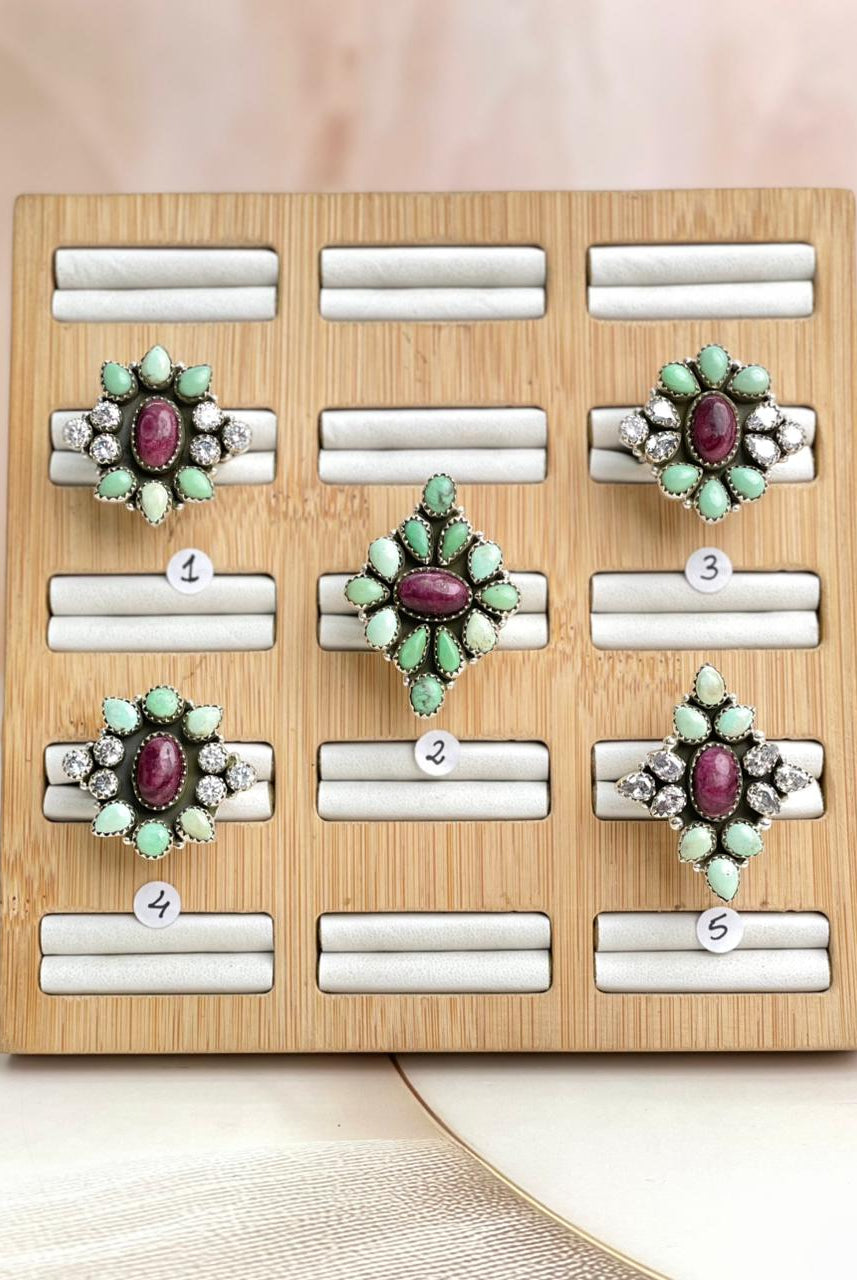 Purple Oyster & Varascite Multi Cluster Rings-Rings-Krush Kandy, Women's Online Fashion Boutique Located in Phoenix, Arizona (Scottsdale Area)