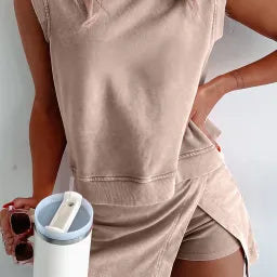 Mineral Wash Split Skirt & Tank Set-2 Piece Outfit Sets-Krush Kandy, Women's Online Fashion Boutique Located in Phoenix, Arizona (Scottsdale Area)