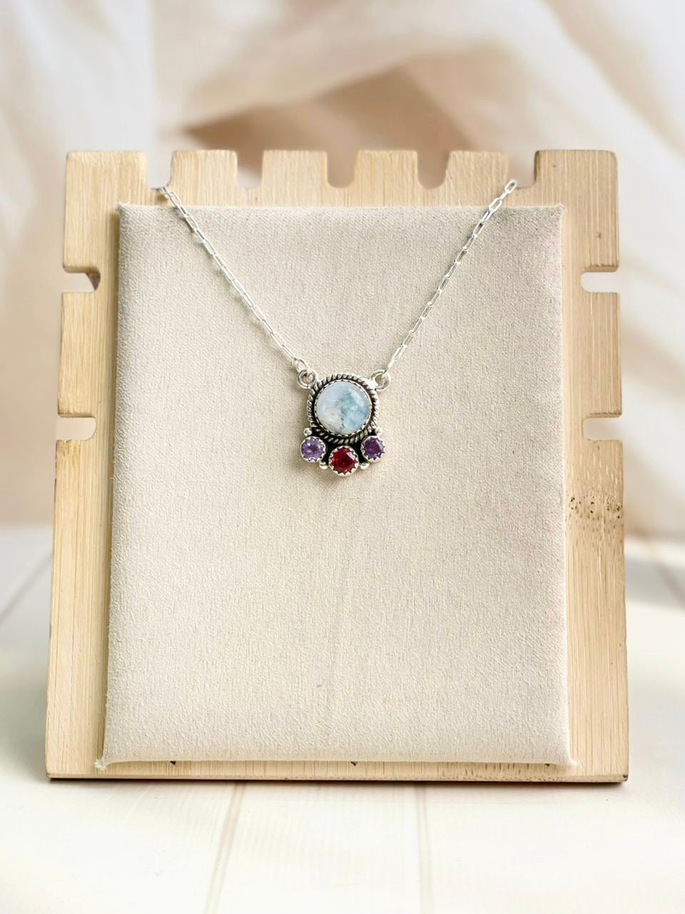 Celestial Spring Moonstone Round Necklace-Necklaces-Krush Kandy, Women's Online Fashion Boutique Located in Phoenix, Arizona (Scottsdale Area)