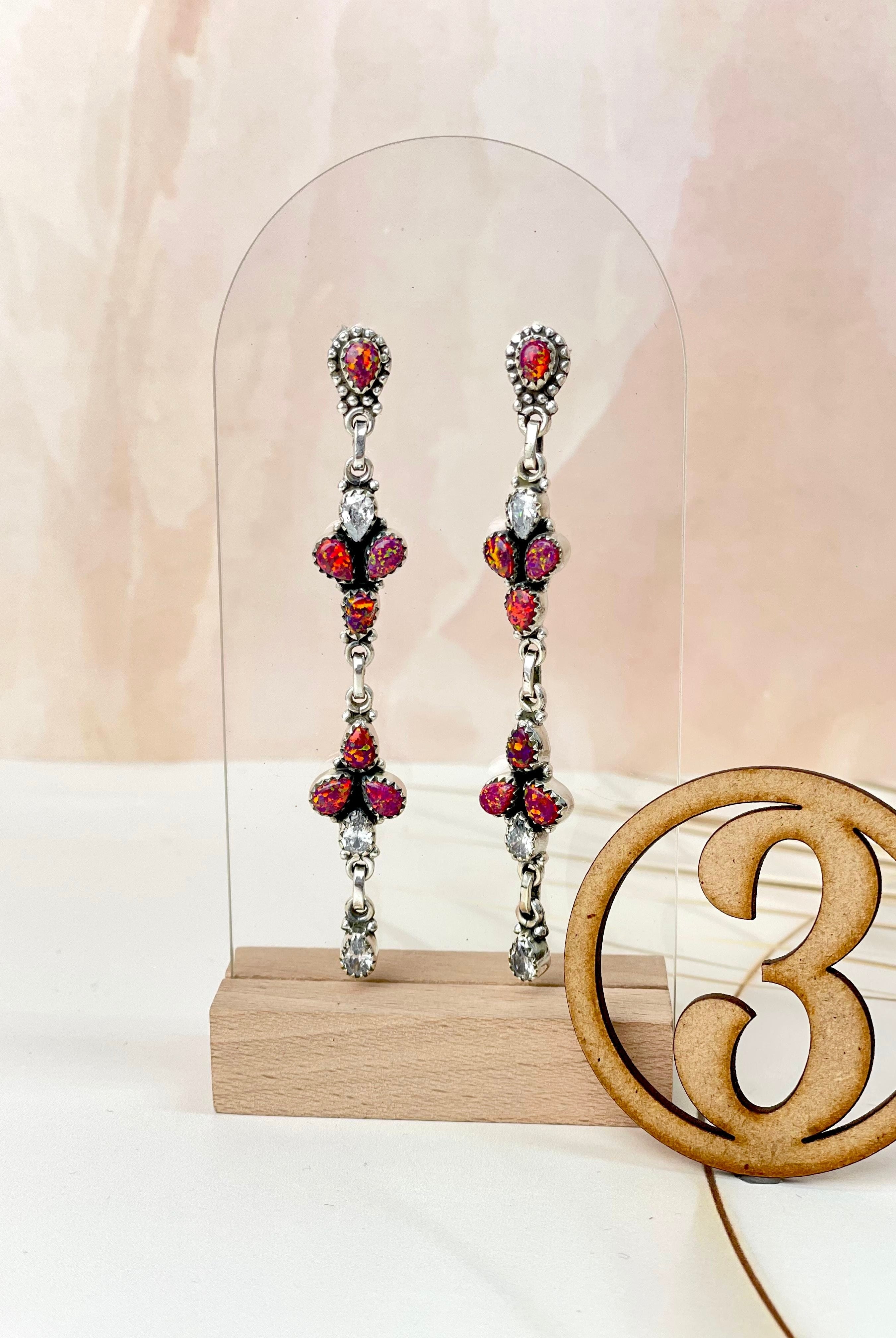 Winter Wonderland Opal & Crystal Earrings-Earrings-Krush Kandy, Women's Online Fashion Boutique Located in Phoenix, Arizona (Scottsdale Area)