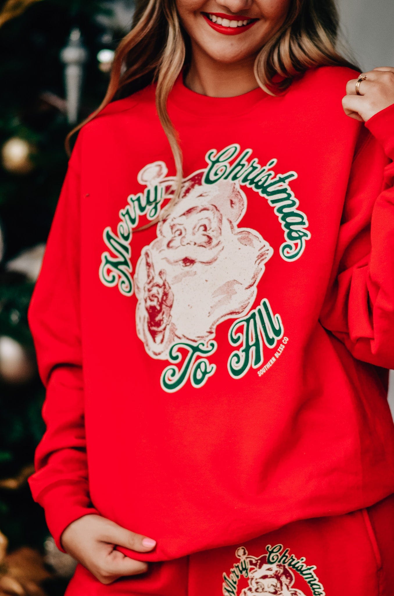 Vintage Santa Red Sweatshirt-Krush Kandy, Women's Online Fashion Boutique Located in Phoenix, Arizona (Scottsdale Area)