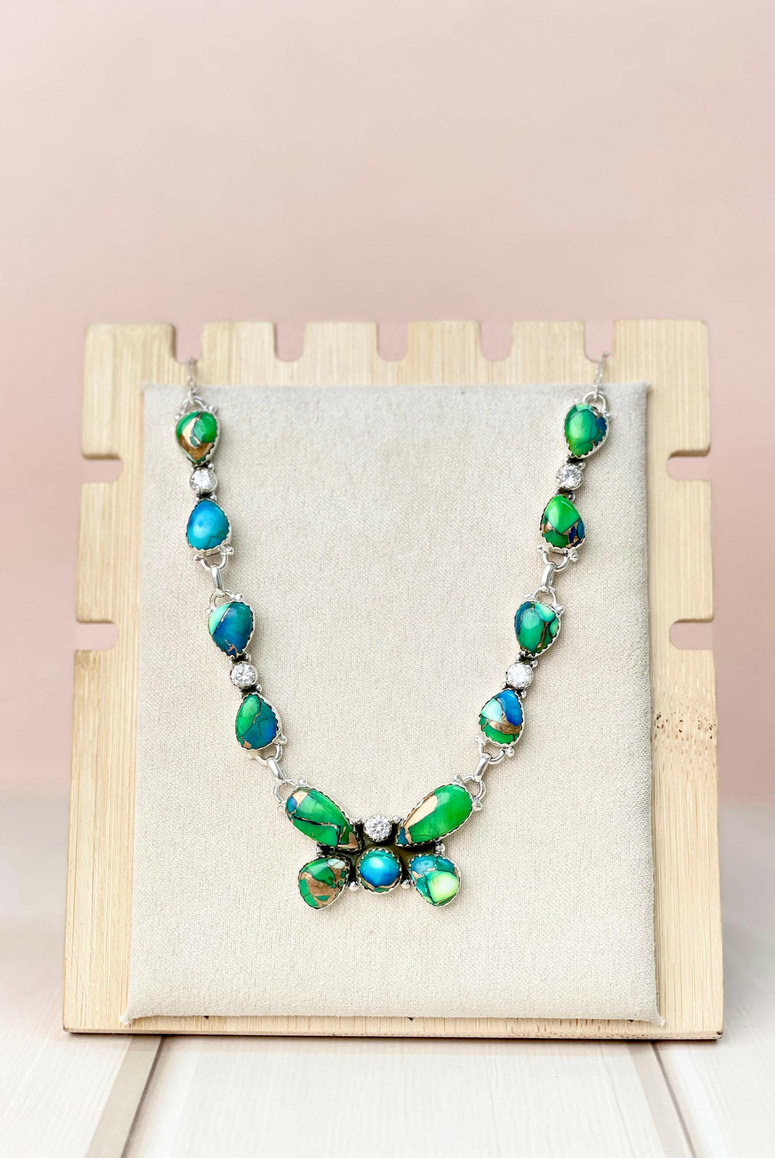 Peacock Dahlia Desert Butterfly Necklace-Necklaces-Krush Kandy, Women's Online Fashion Boutique Located in Phoenix, Arizona (Scottsdale Area)