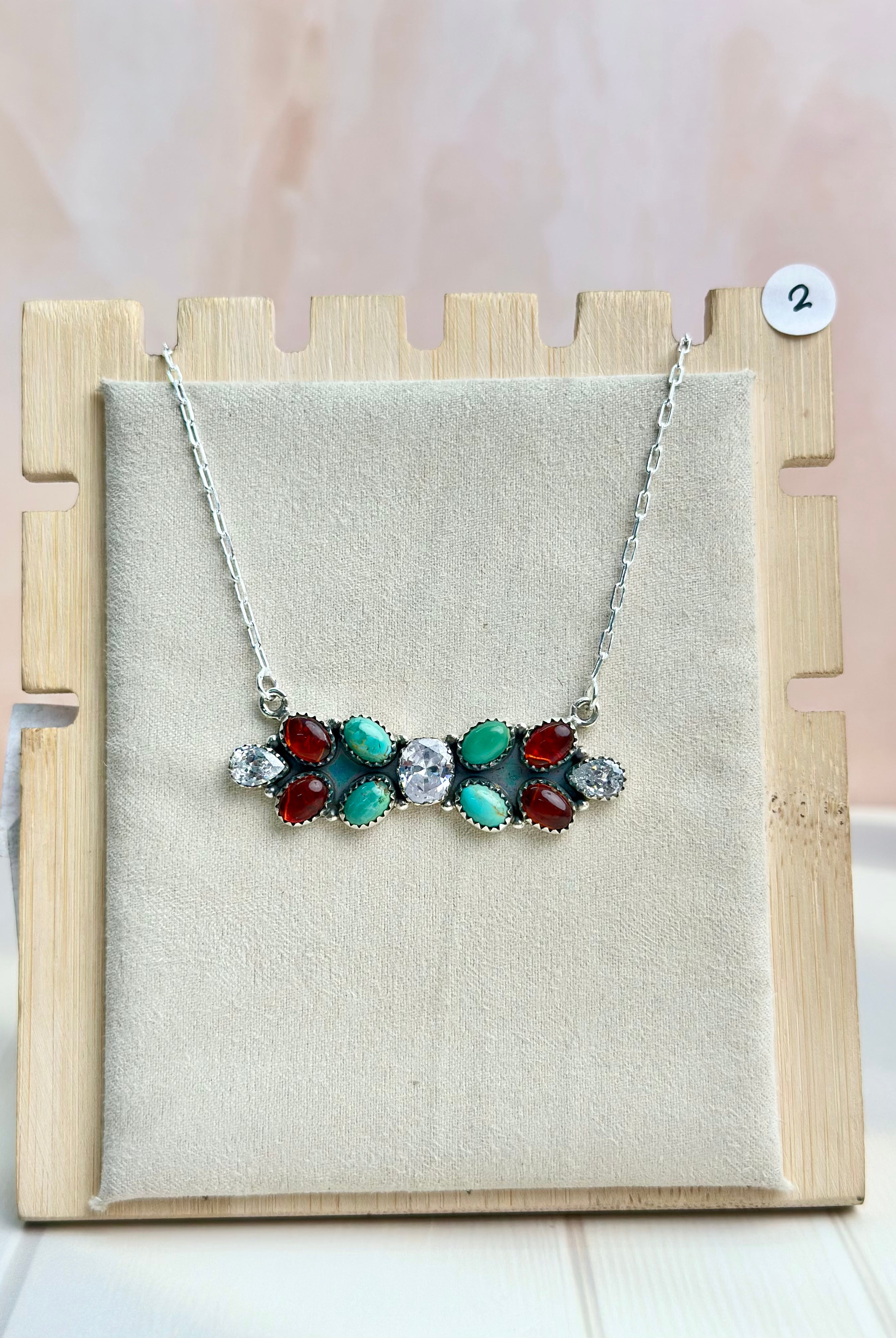 Amber, Turquoise & Crystal Necklaces-Necklaces-Krush Kandy, Women's Online Fashion Boutique Located in Phoenix, Arizona (Scottsdale Area)