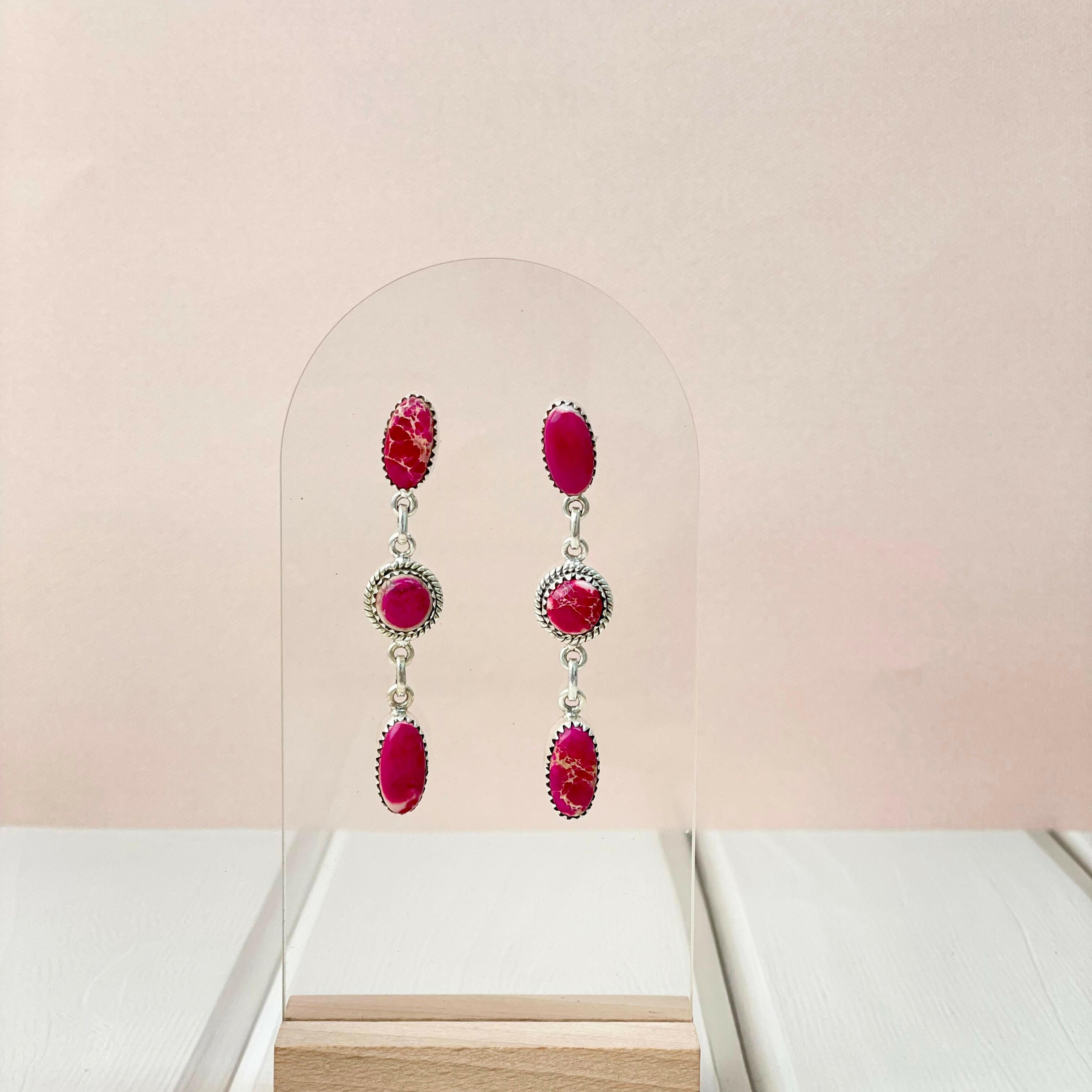 Desert Jasper Dangle Drop Multicolor Earrings-Earrings-Krush Kandy, Women's Online Fashion Boutique Located in Phoenix, Arizona (Scottsdale Area)